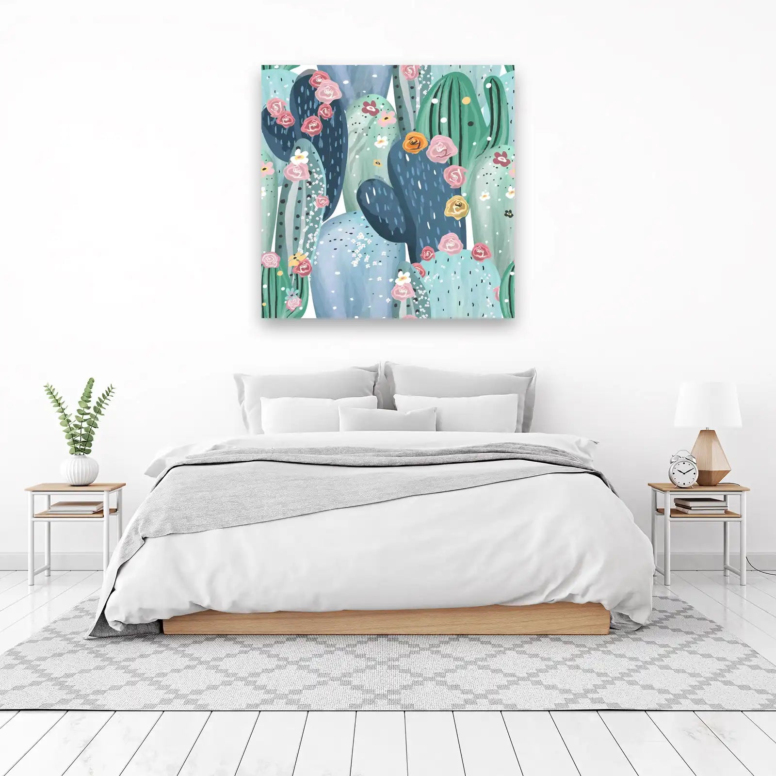 Whimsical Cactus Blooms Wall Art