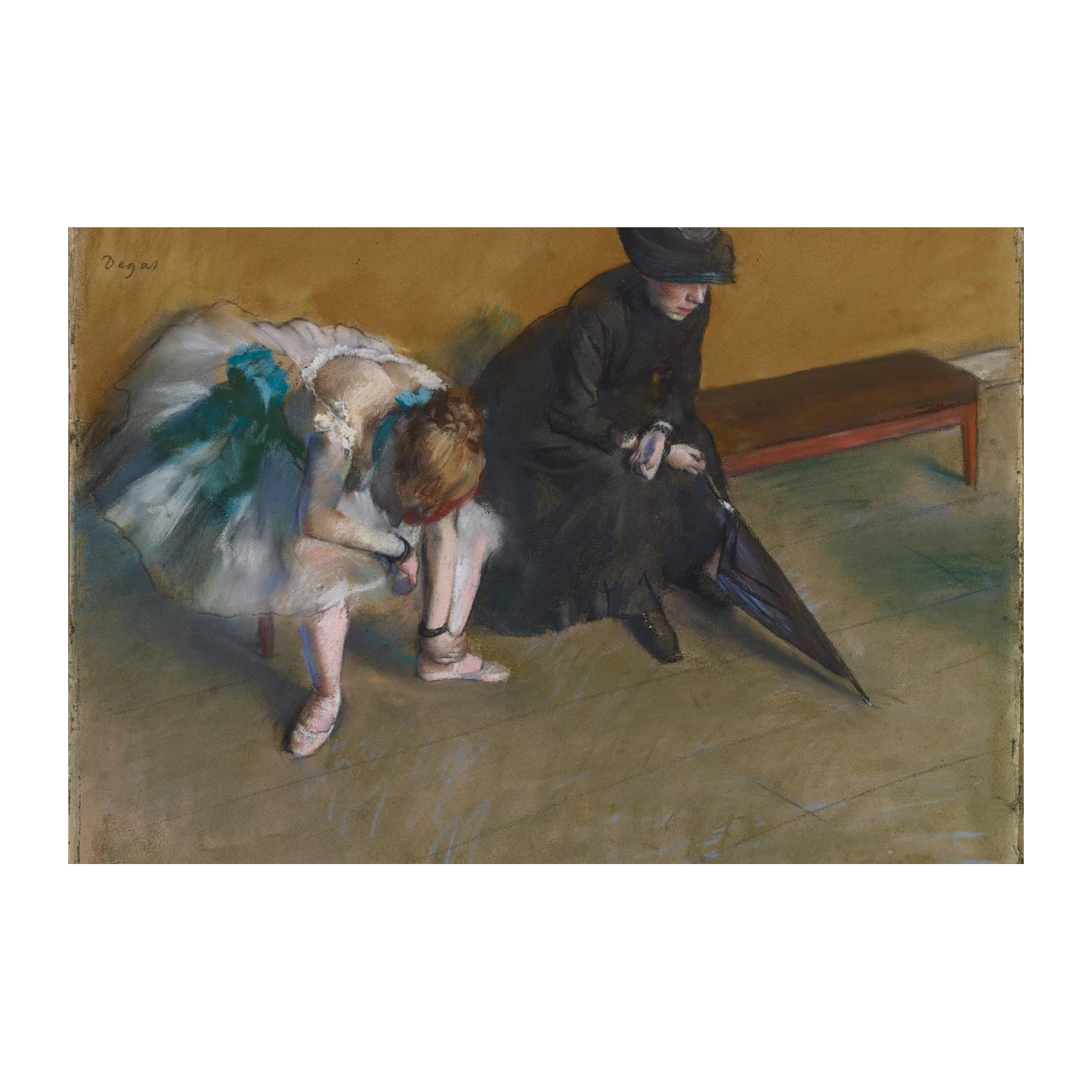 Ballerinas Waiting Pastel Degas Wall Art