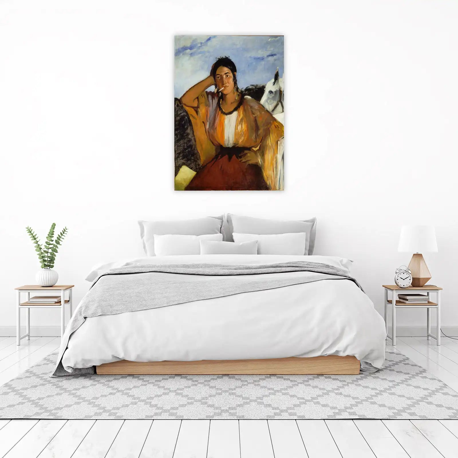 Enigmatic Woman & Horse Oil Painting Wall Art