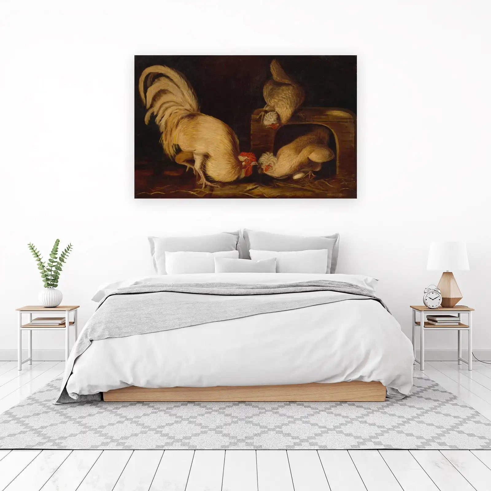 Elegant Rooster & Hens Farmhouse Wall Art