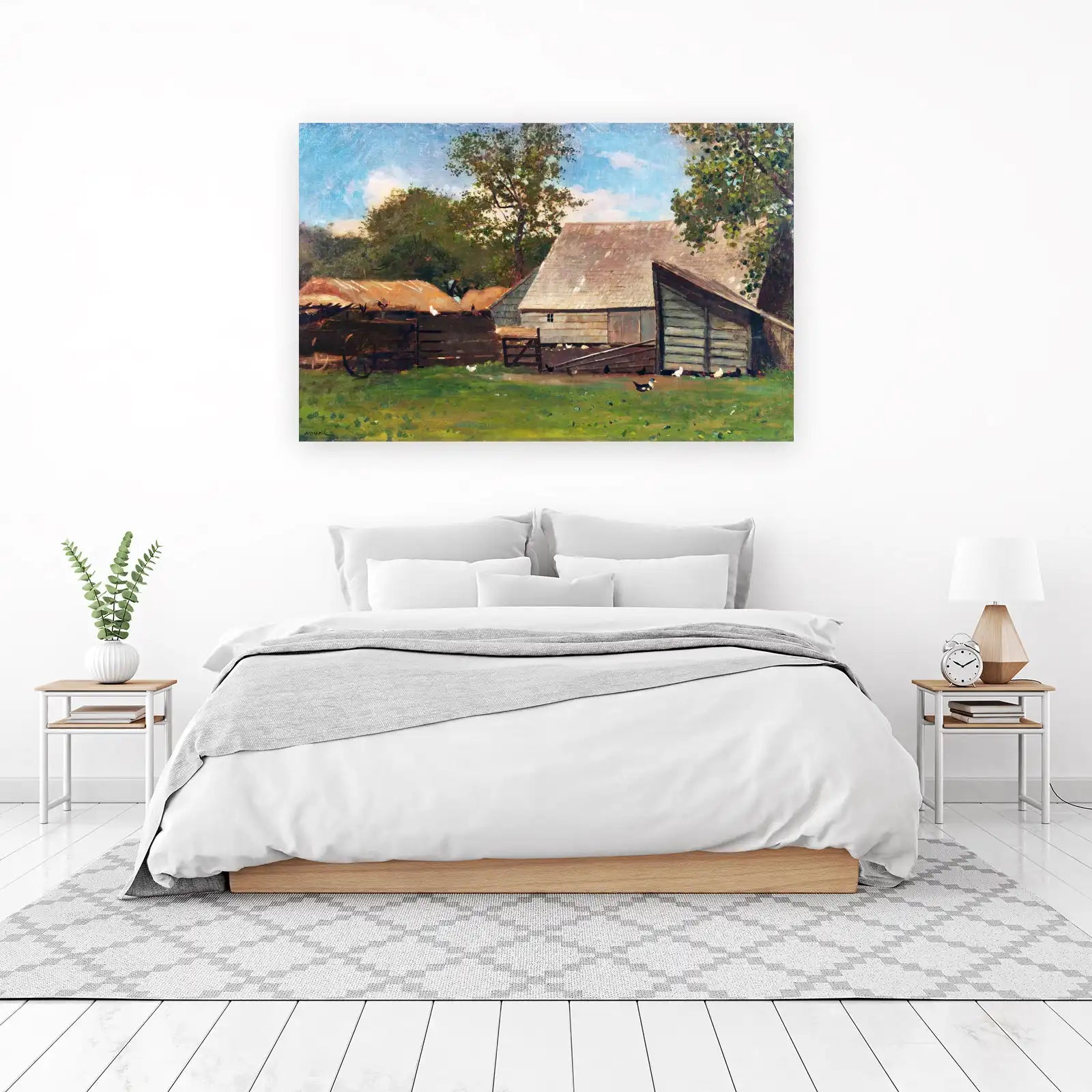 Farmyard Scene Country Chickens Wall Art