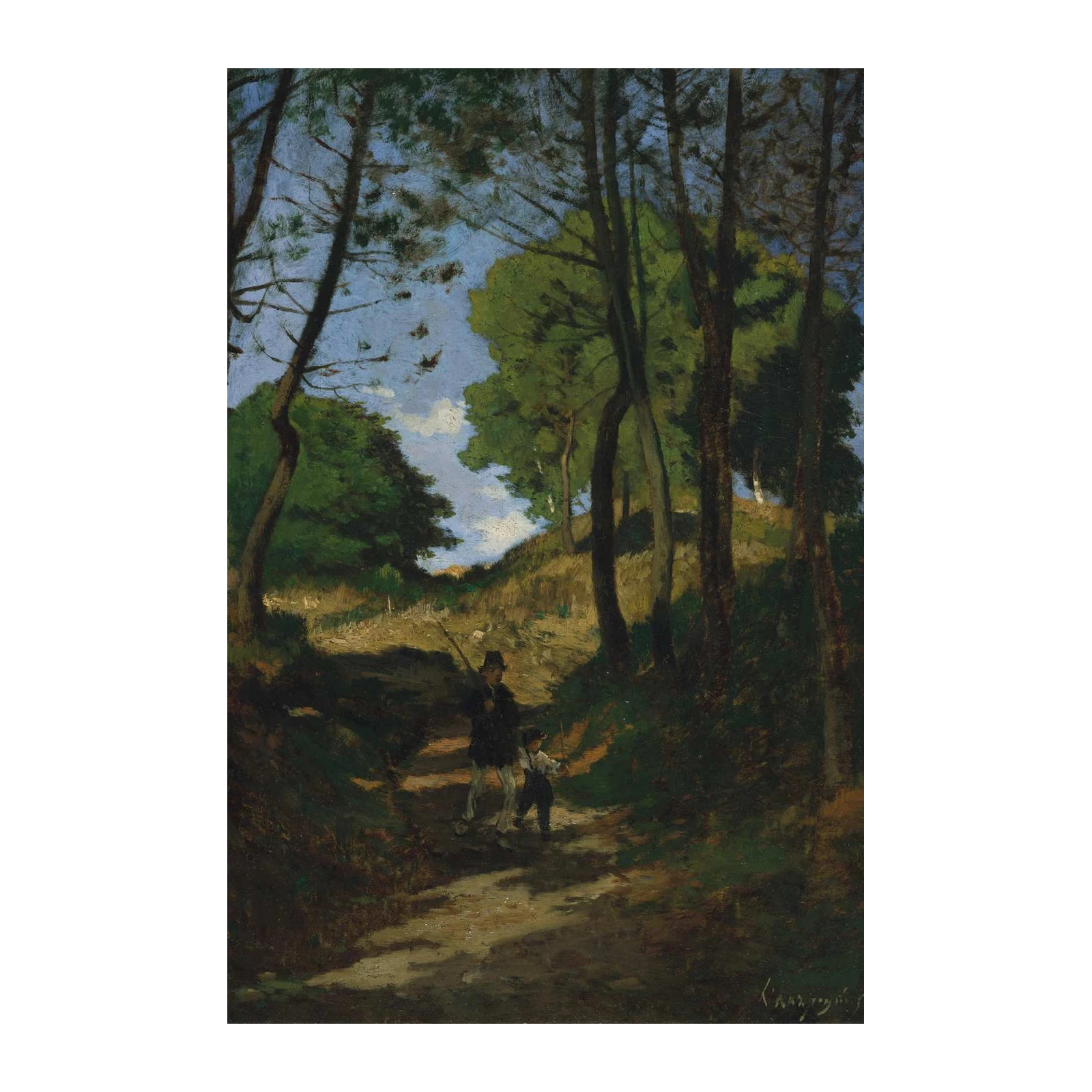 Impressionist Forest Walk Wall Art