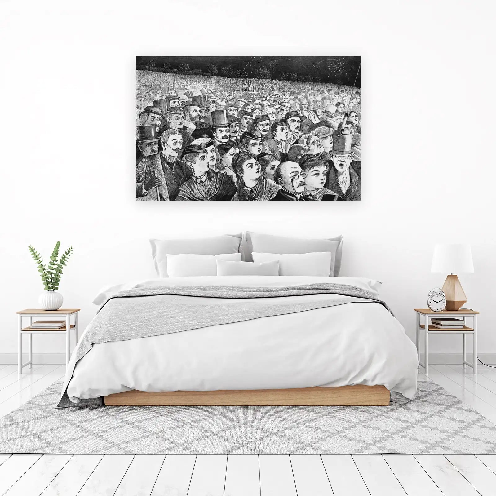 Victorian Crowd Watching Fireworks Wall Art
