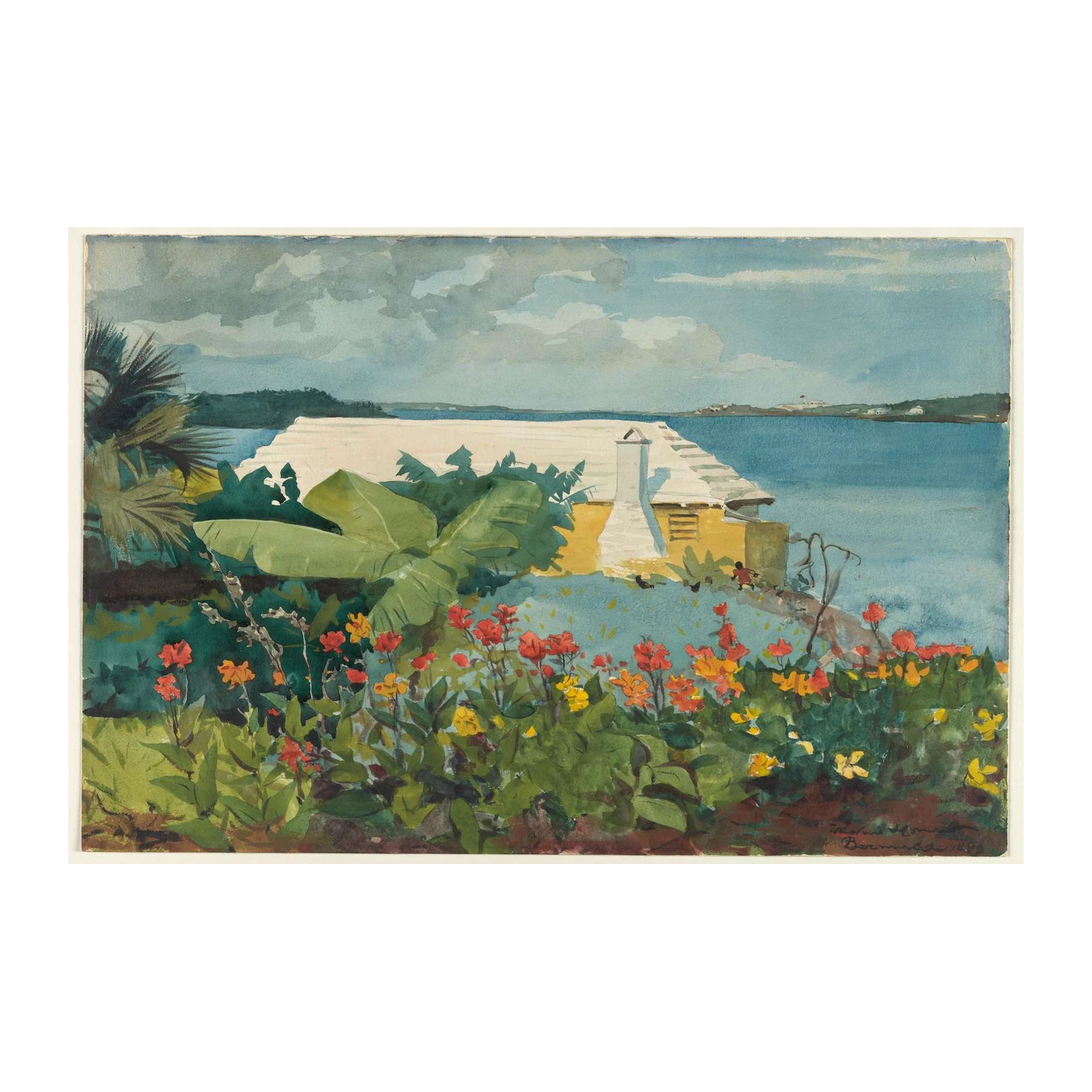 Tropical Serenity Waterfront House Wall Art