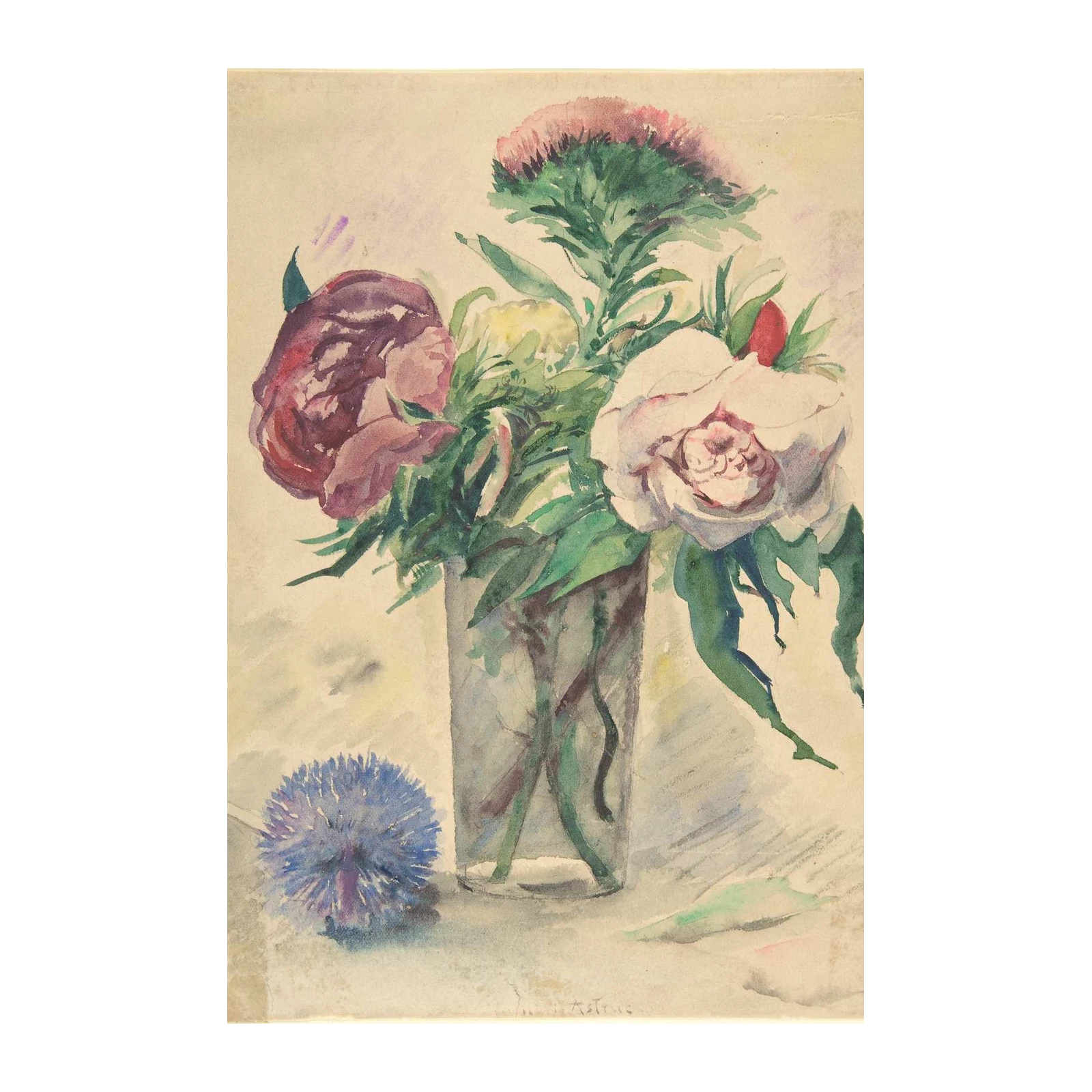 Vibrant Floral Still Life Watercolor Wall Art