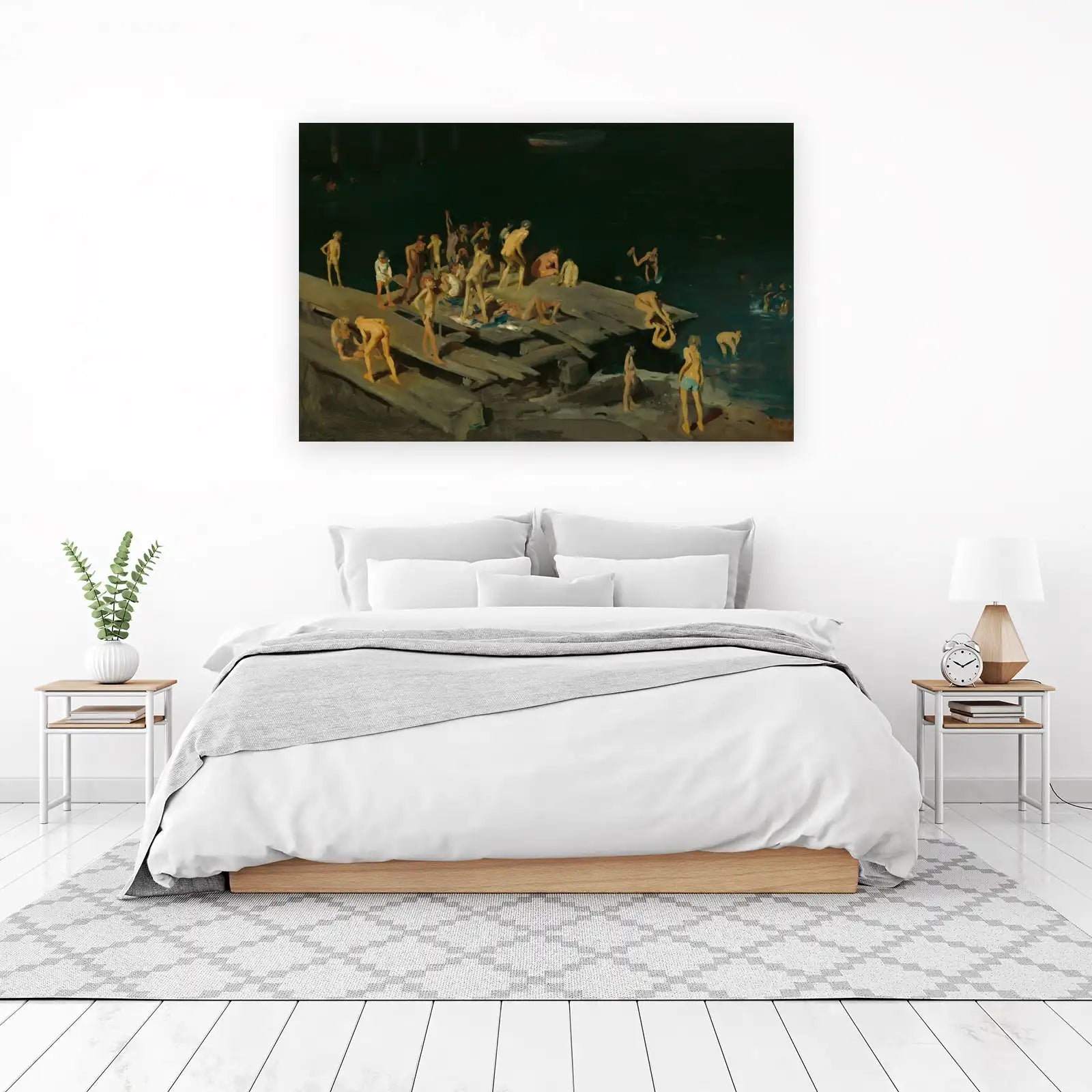 Bathers on a Pier Oil Painting Wall Art