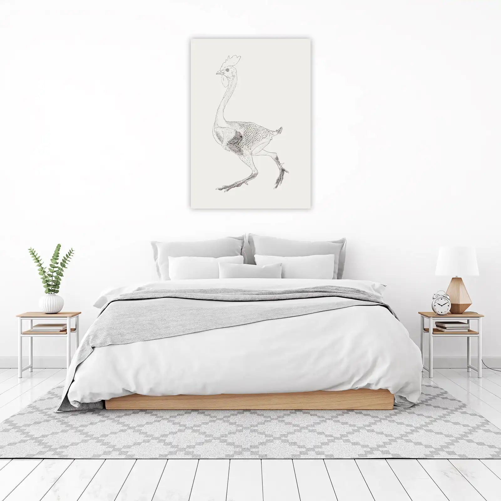 Whimsical Chicken Sketch Wall Art