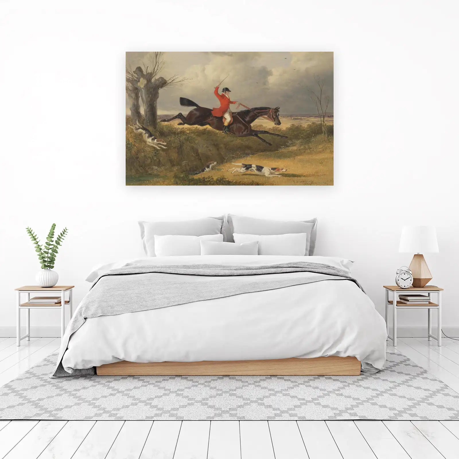 Thrilling Fox Hunt Jumping Horse & Hounds Wall Art