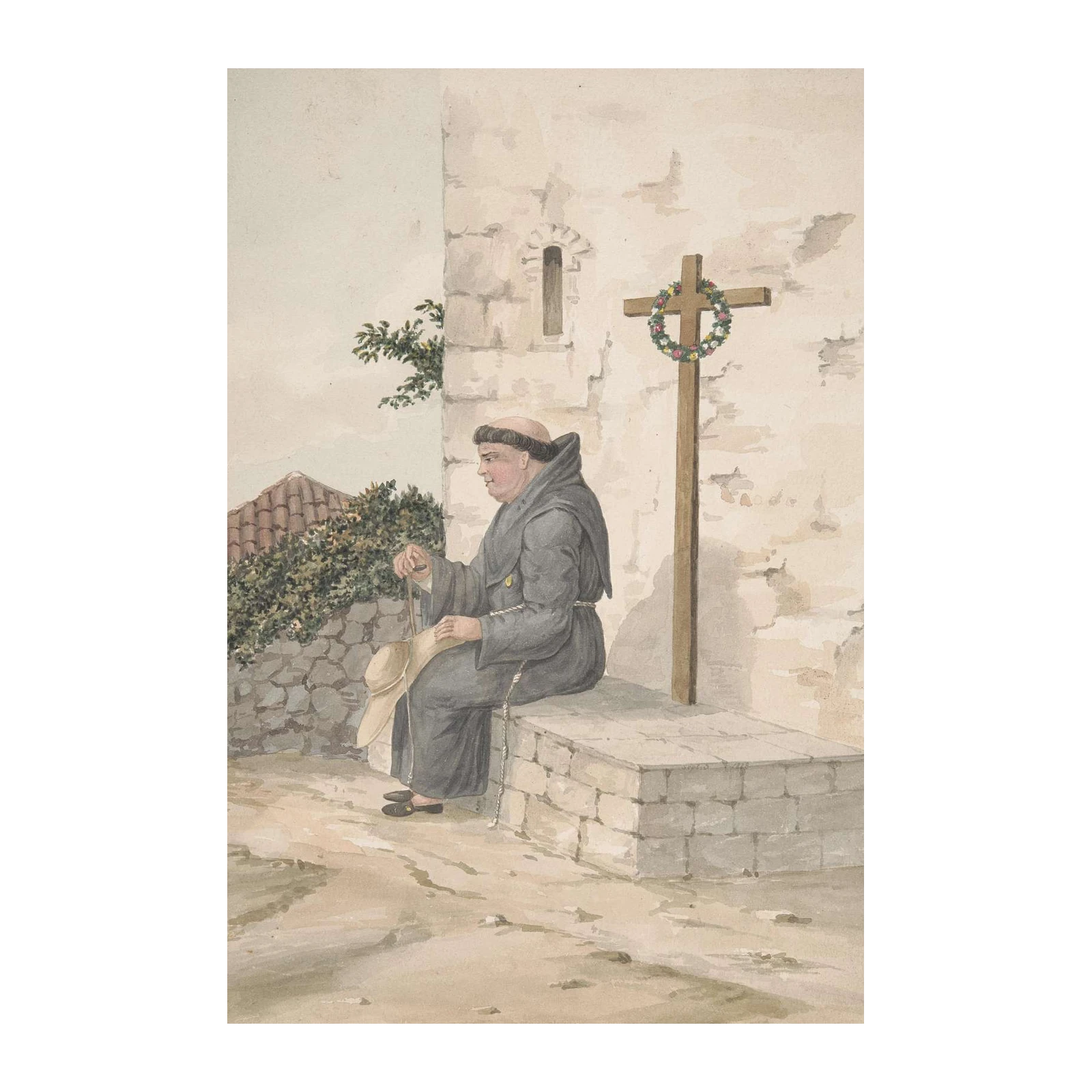Monk Serenity: Religious Artwork Wall Art