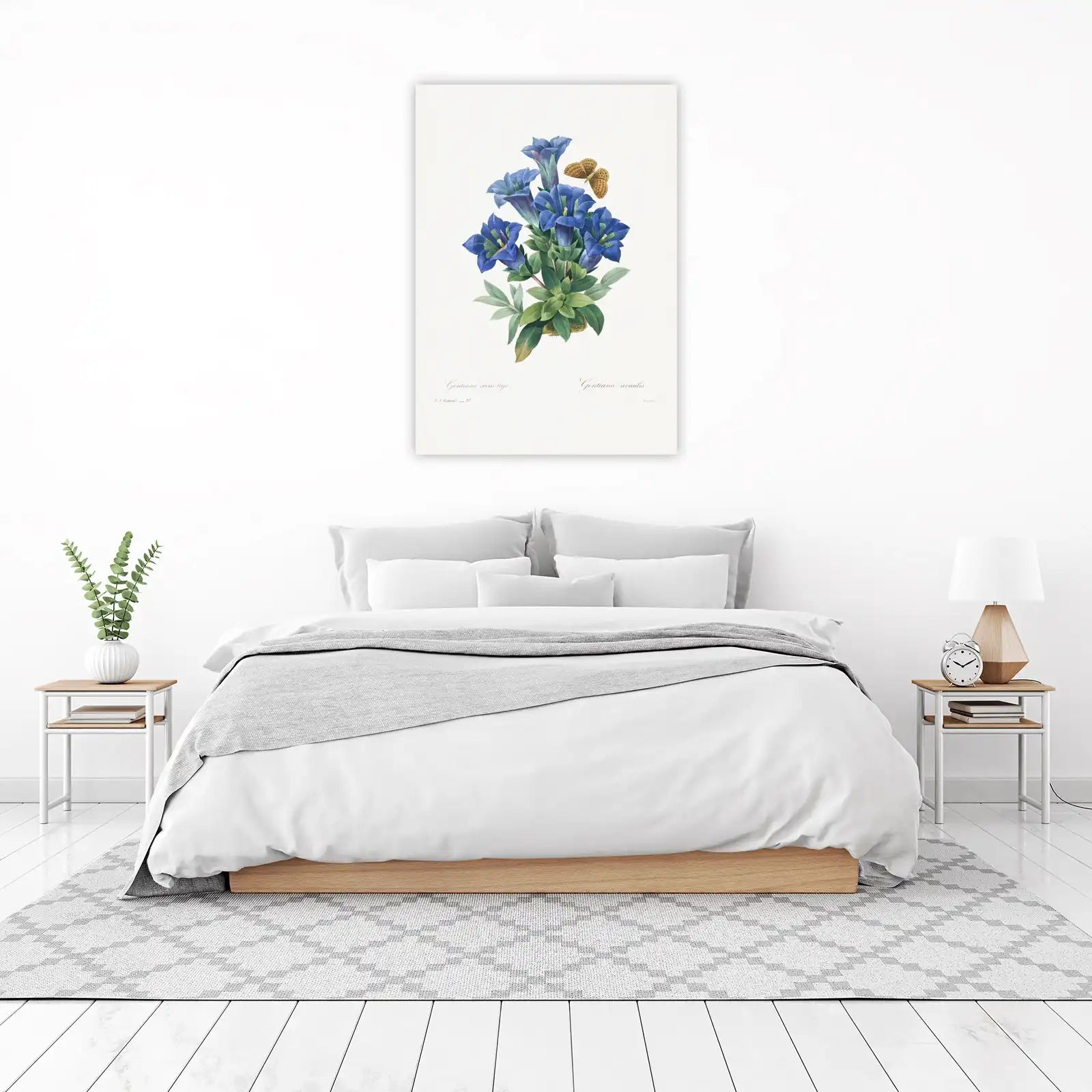 Vintage Blue Gentian Butterfly Wall Art