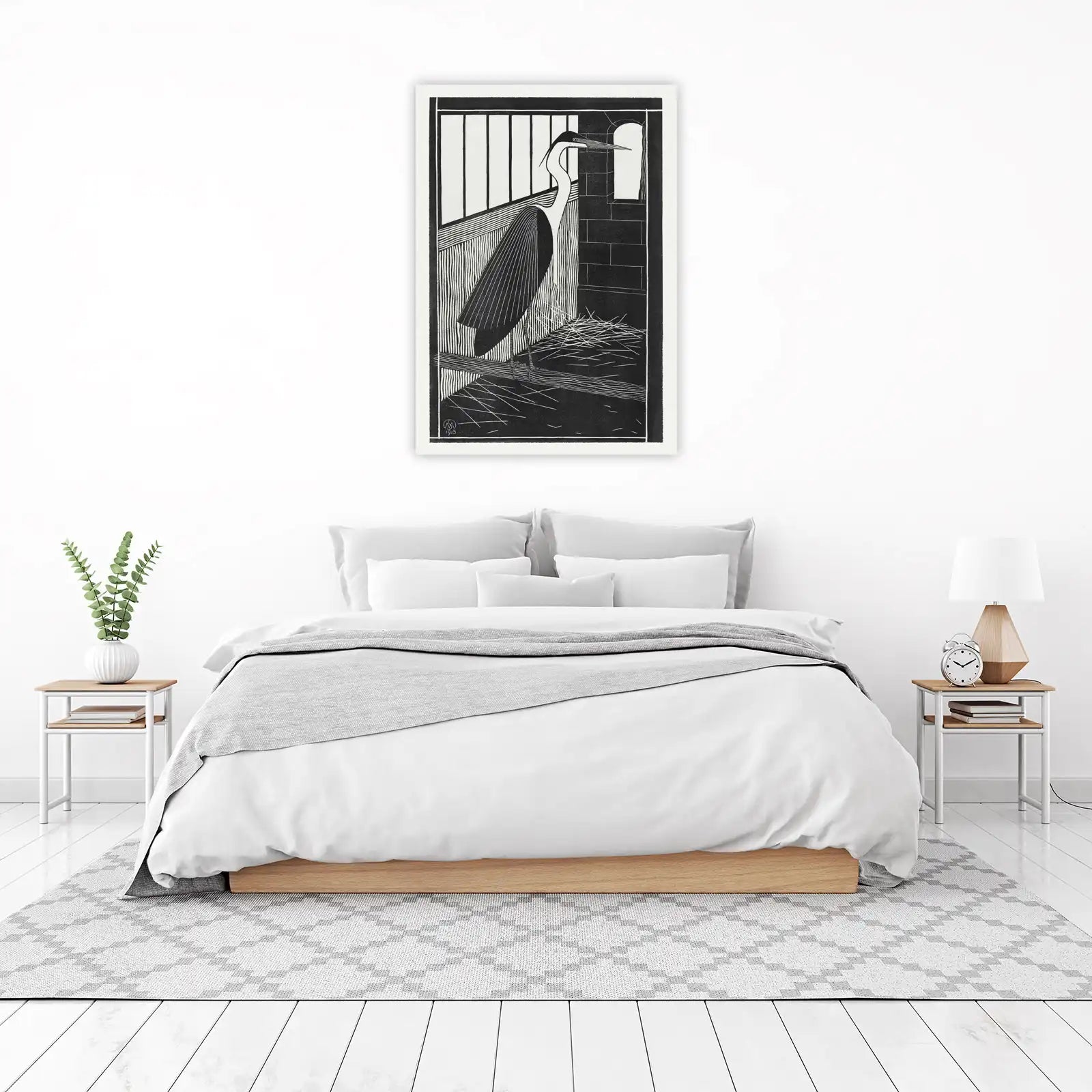 Art Deco Heron Wall Art for Modern Homes