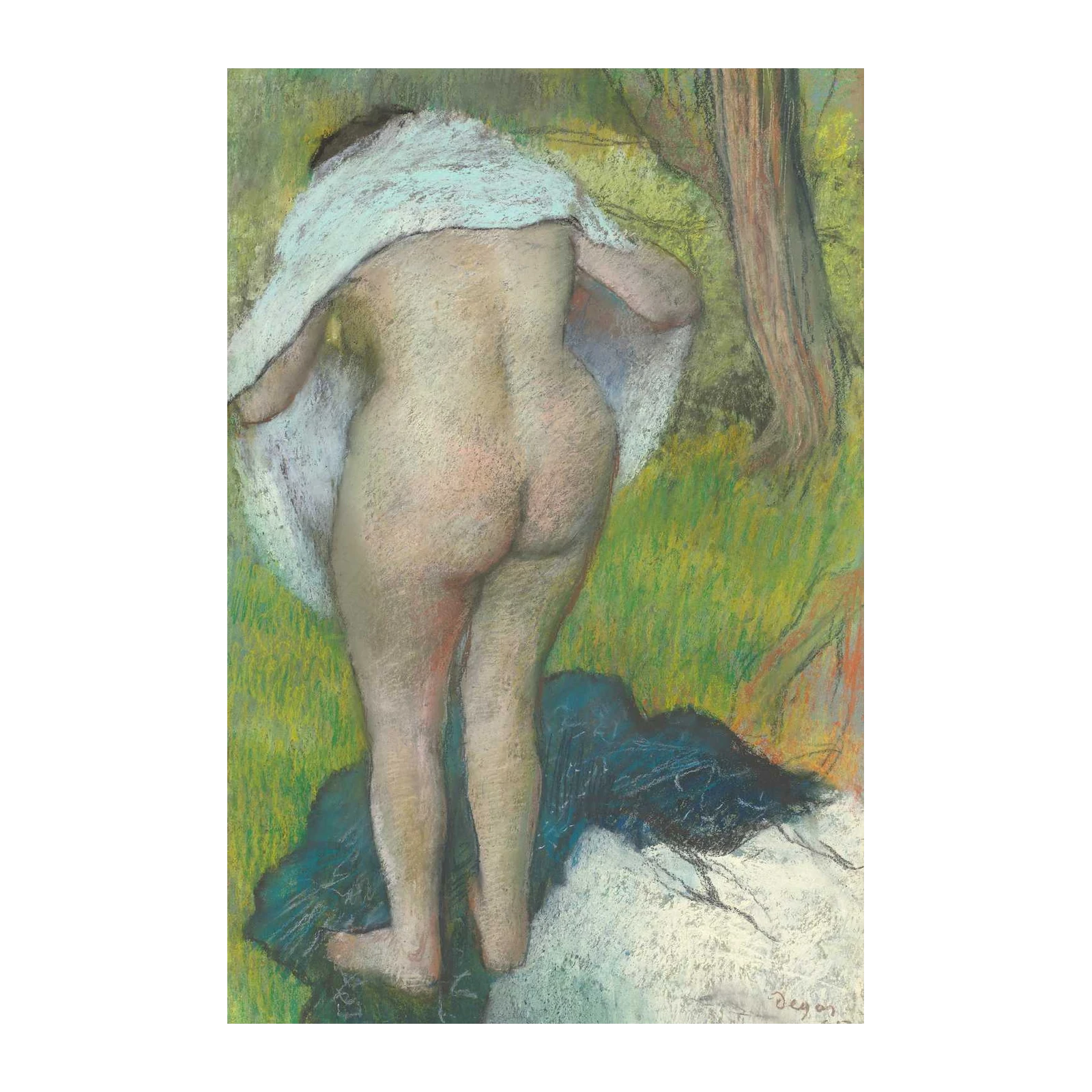 Elegant Nude Study Impressionist Pastel Wall Art