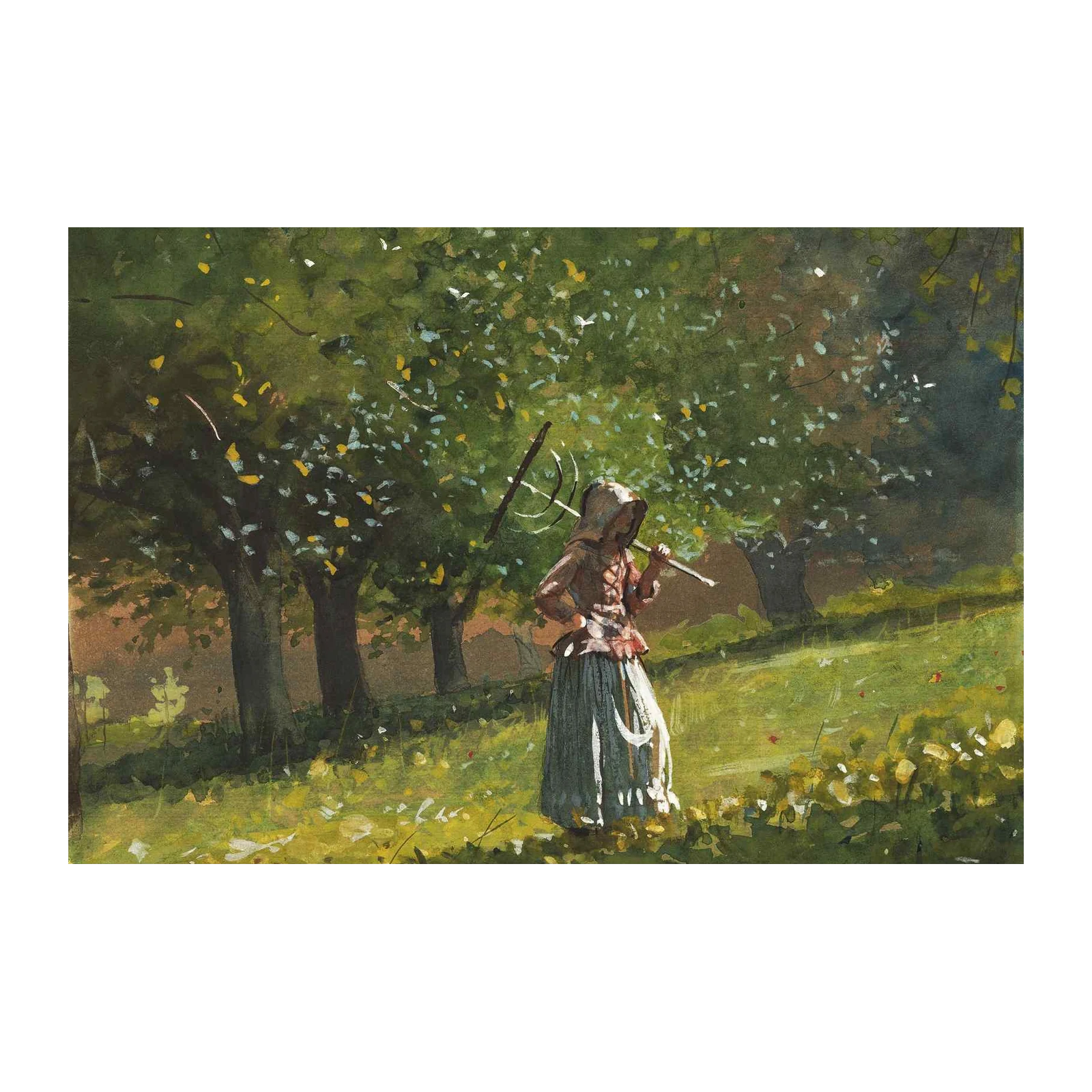 Pastoral Meadow Scene Farmer Wall Art