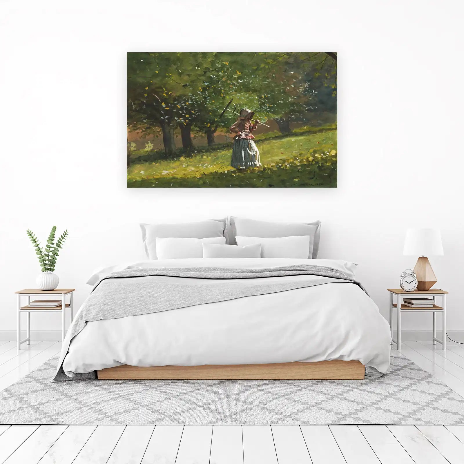 Pastoral Meadow Scene Farmer Wall Art