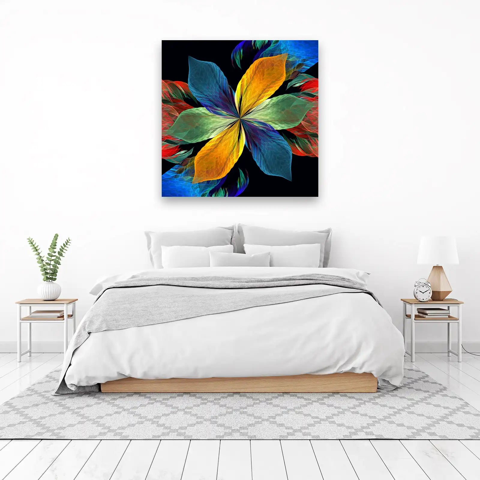 Vibrant Fractal Flower Wall Art