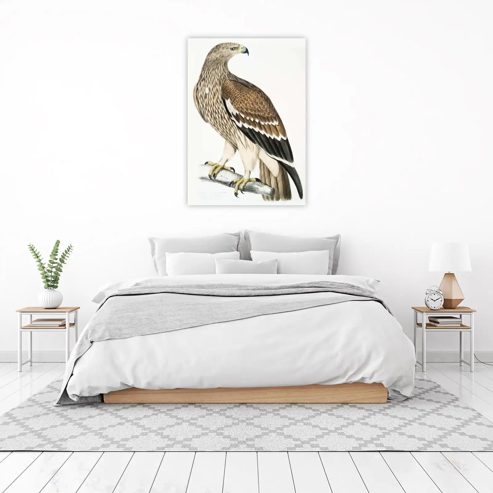 Elegant Golden Eagle Female Wall Art