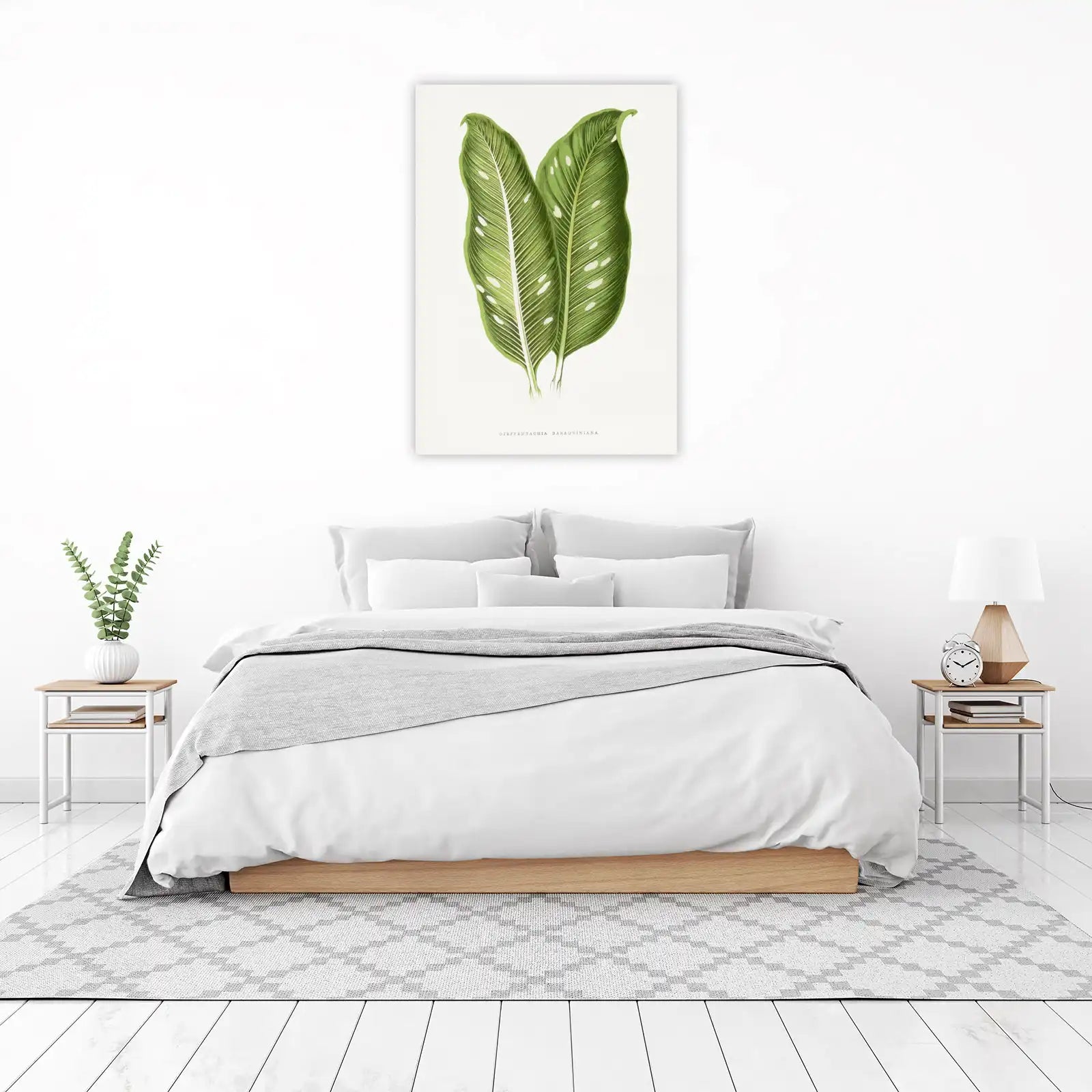Lush Tropical Dieffenbachia Leaves Wall Art