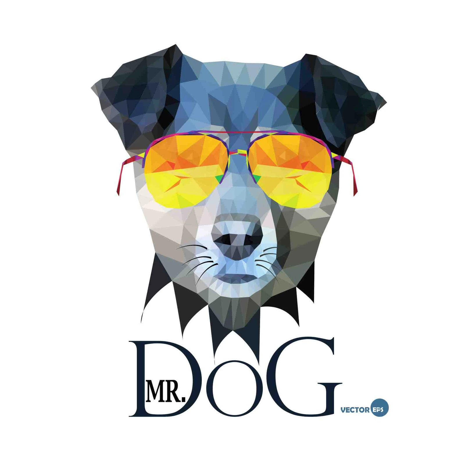 Cool Geometric Dog Sunglasses Wall Art