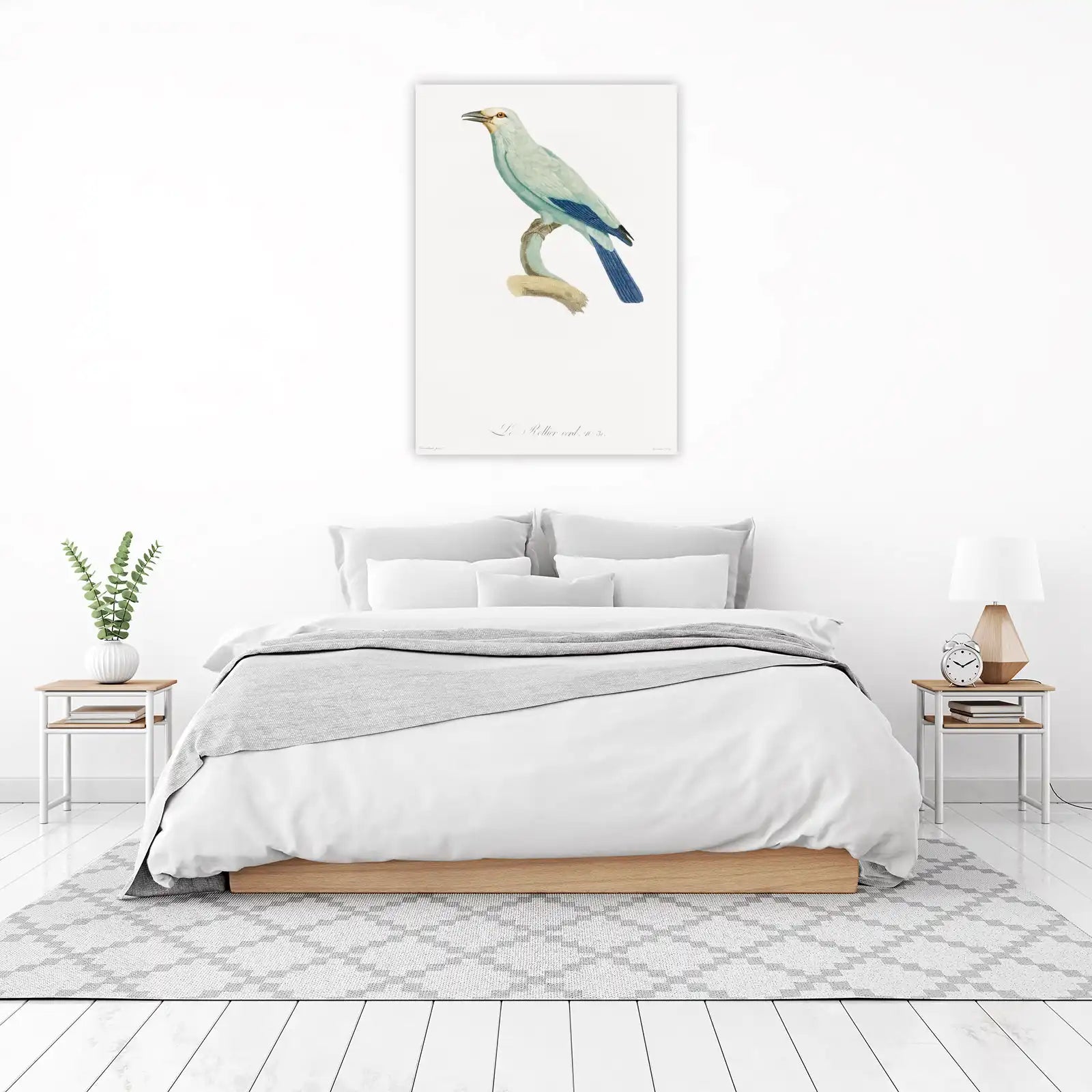 Elegant Blue Bird Nature Wall Art