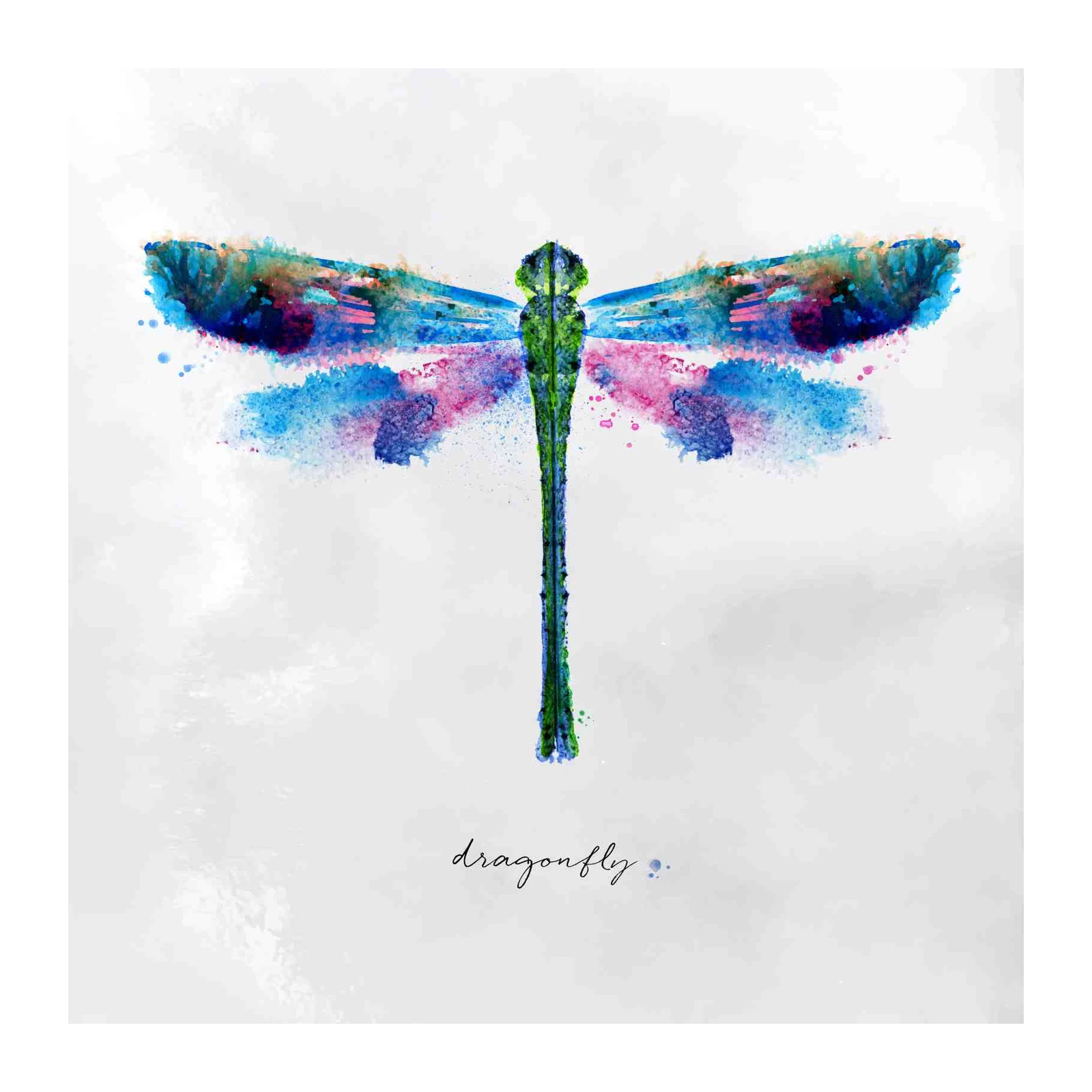 Vibrant Watercolor Dragonfly Wall Art Art