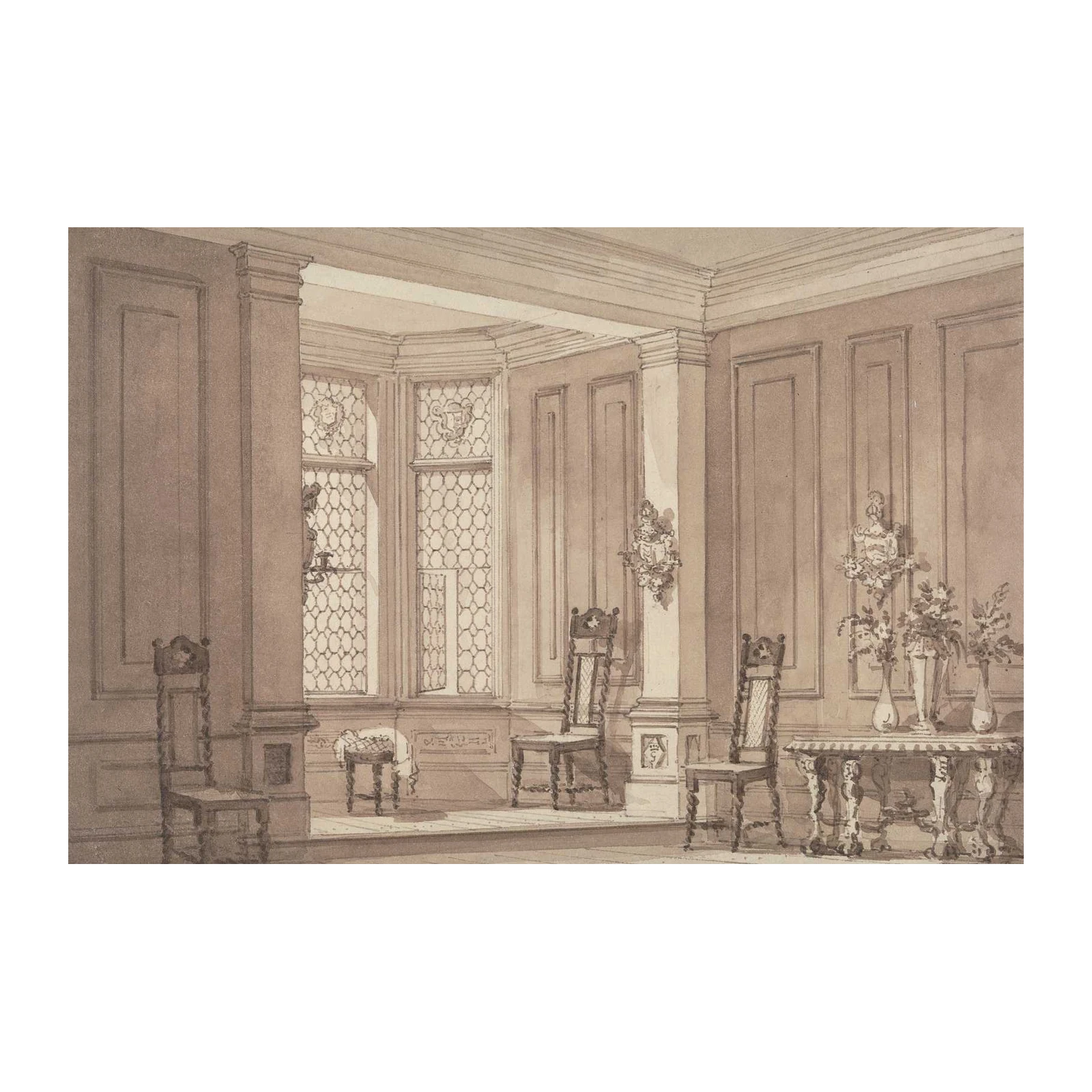 Elegant Georgian Interior Art Wall Art