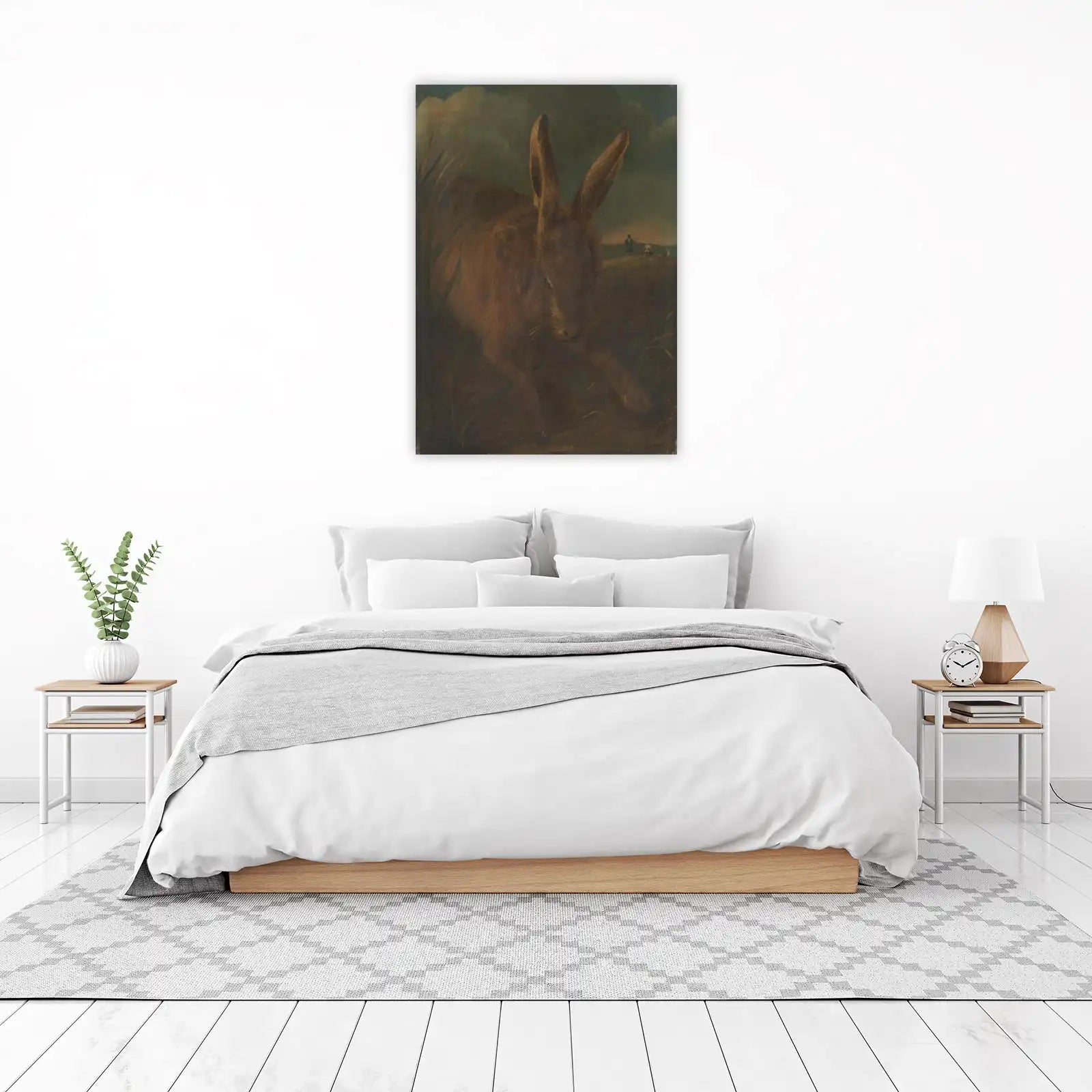 Vintage Hare in Field Wall Art