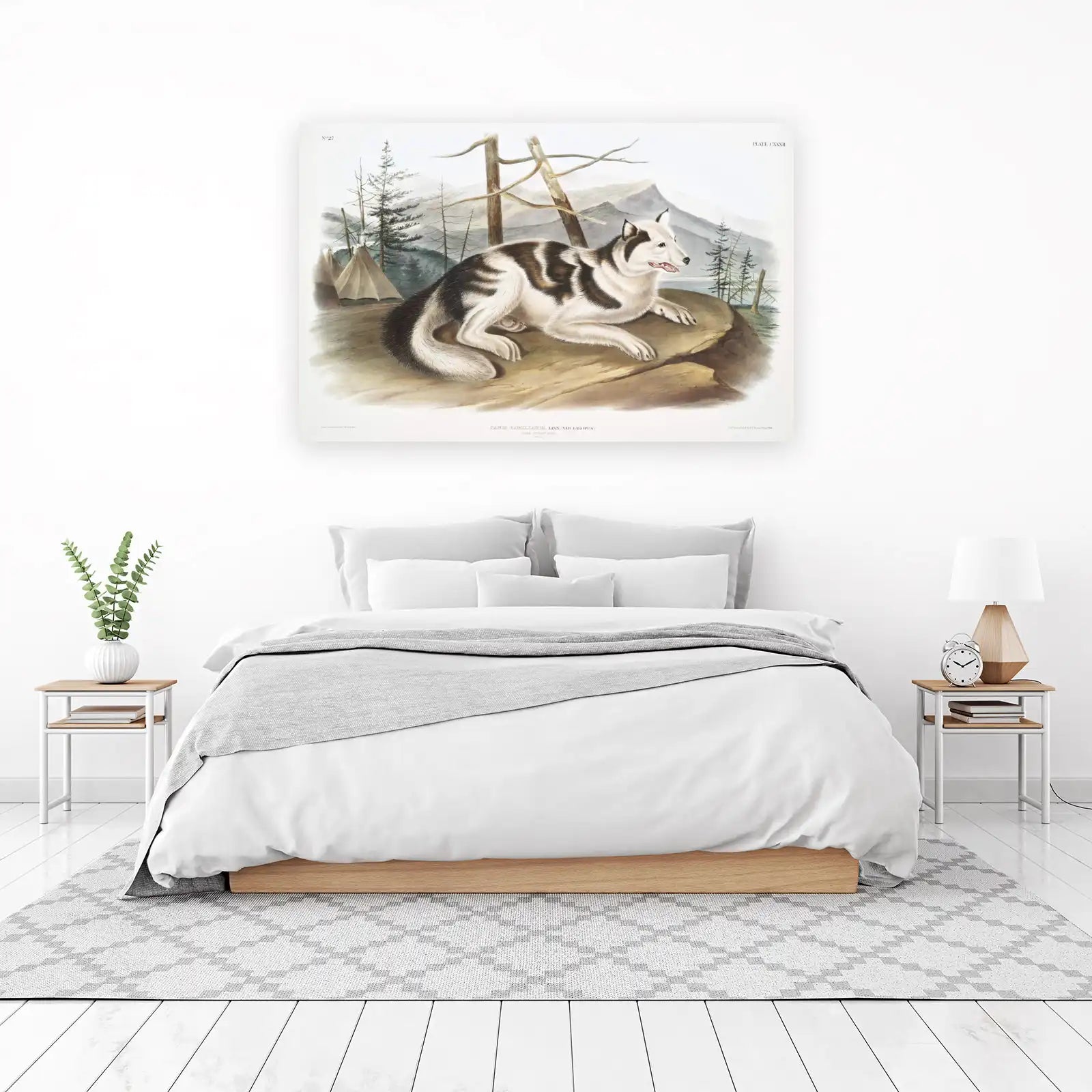 Vintage Wolf Dog Native American Camp Wall Art