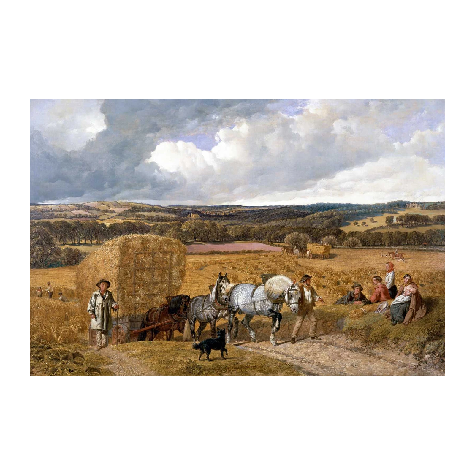 Golden Harvest Scene Countryside Wall Art