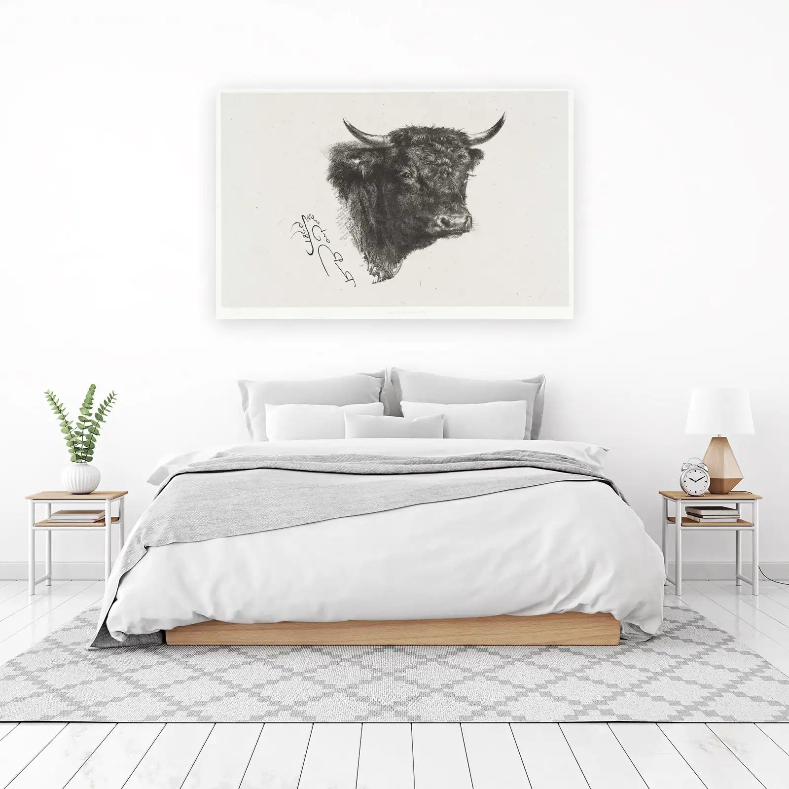 Majestic Highland Cow Portrait Wall Art
