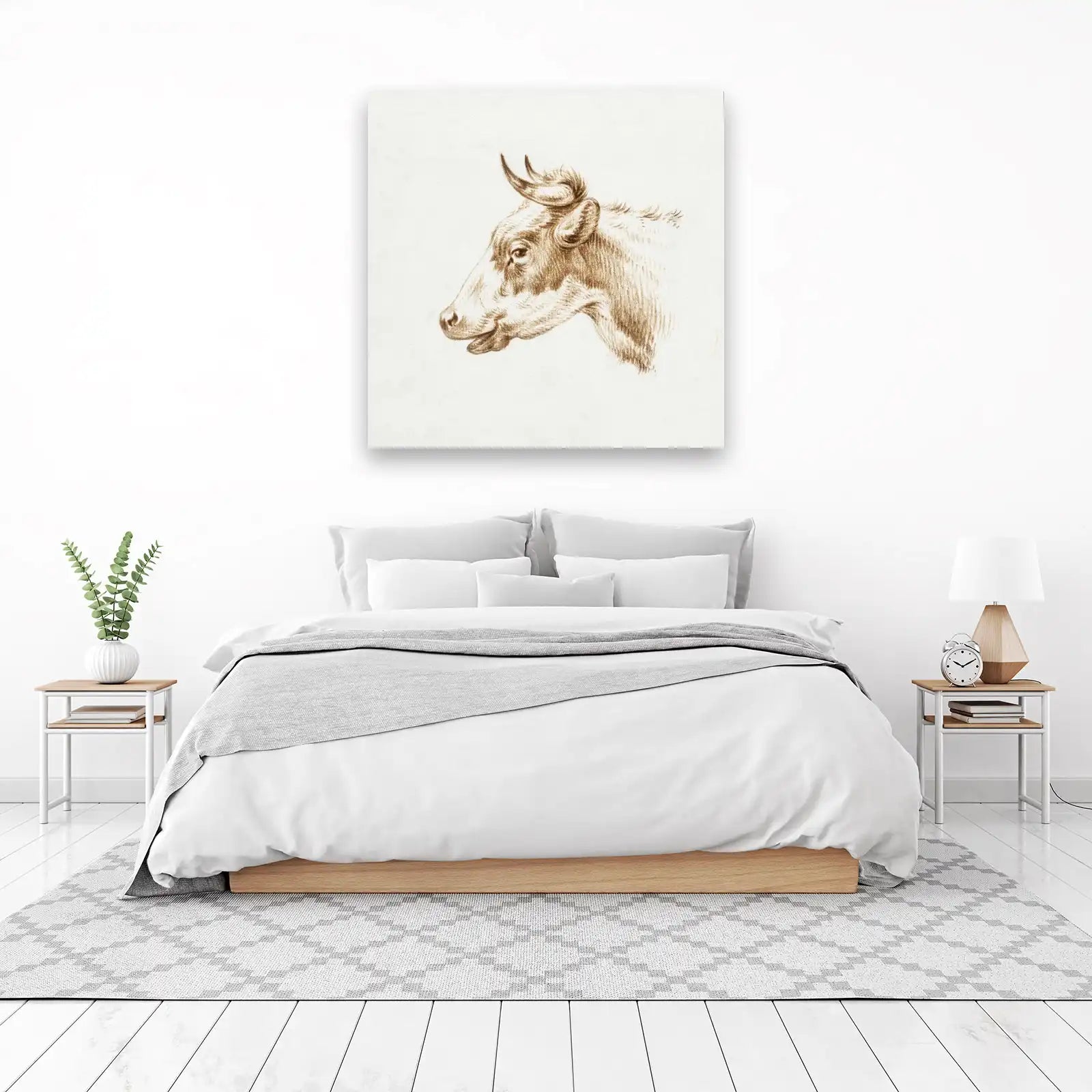 Vintage Cow Portrait Wall Art