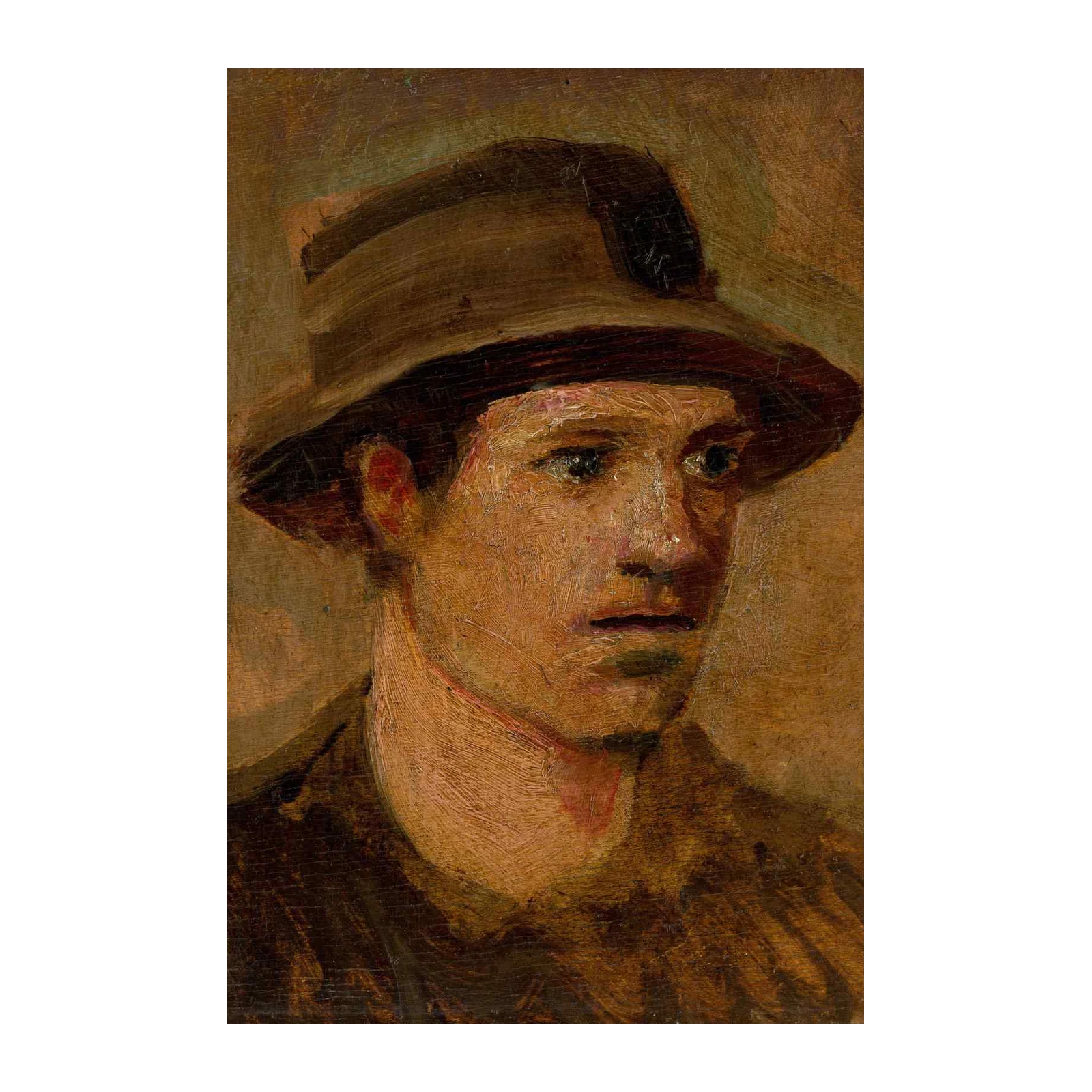 Vintage Portrait Man Hat Wall Art