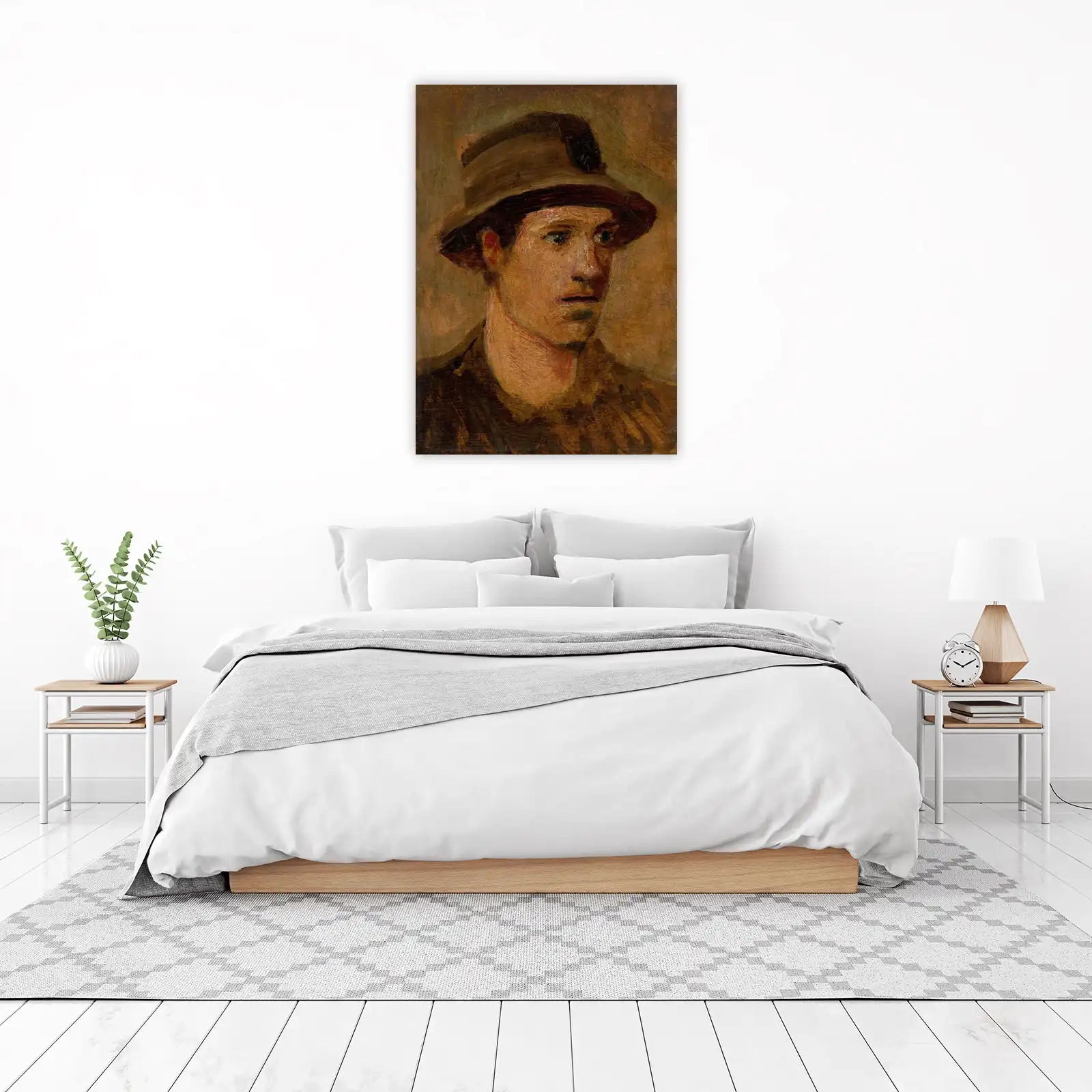 Vintage Portrait Man Hat Wall Art
