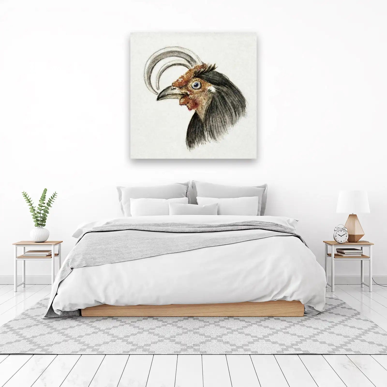 Elegant Rooster Portrait Vintage Art Wall Art