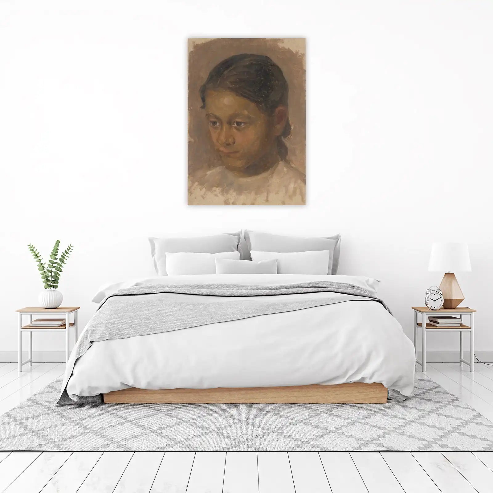 Expressive Portrait of Youthful Gaze Wall Art