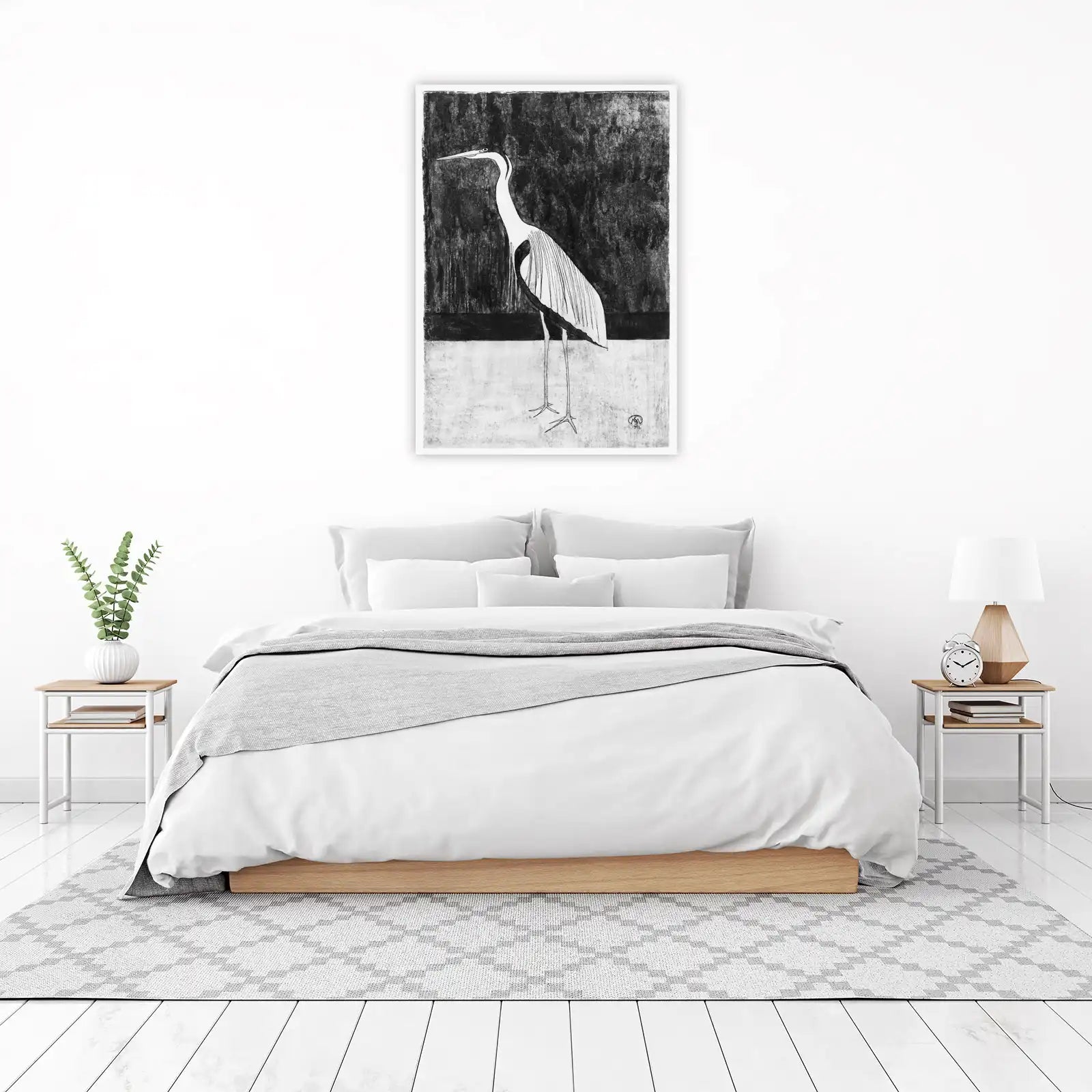 Elegant Heron Art | Vintage Bird Wall Art