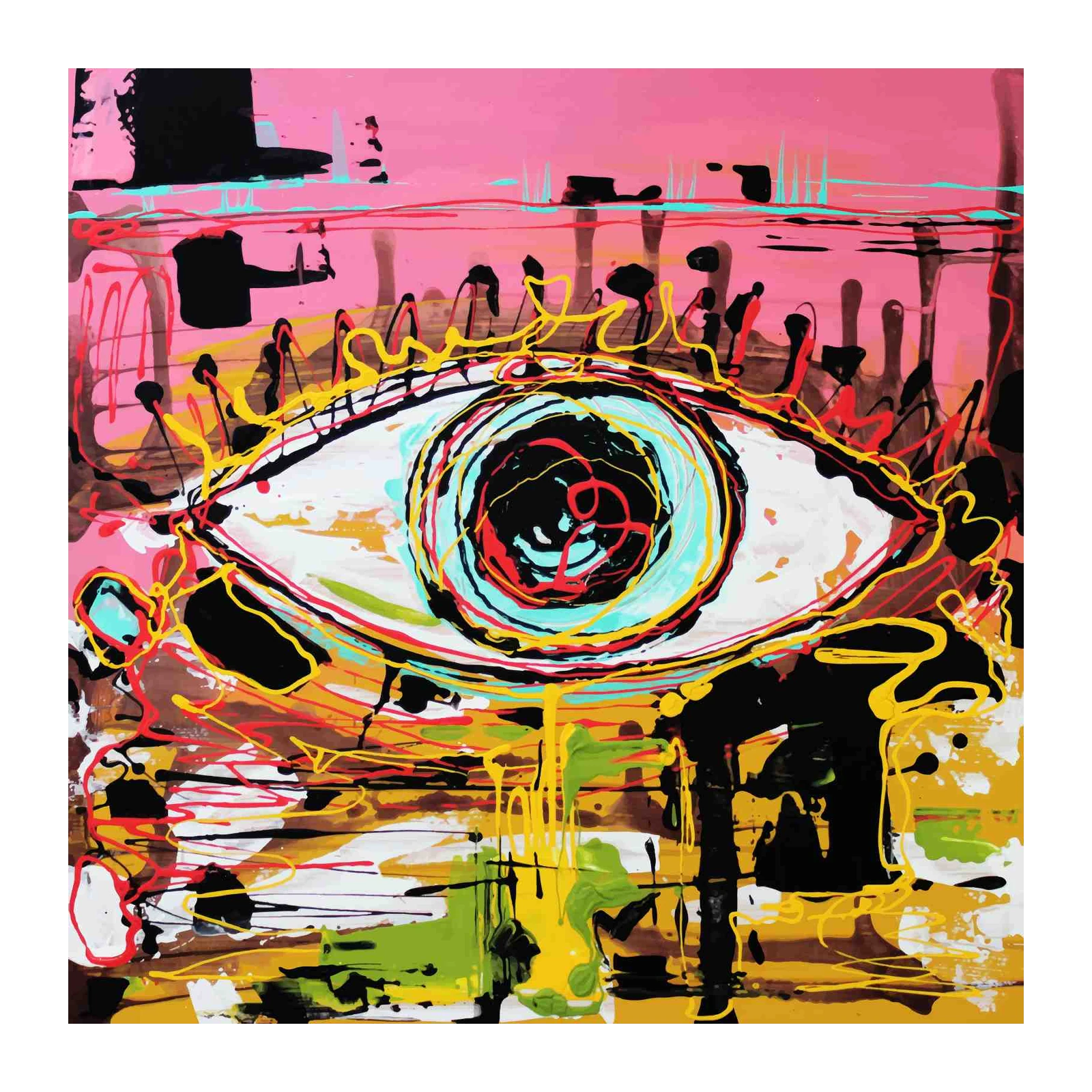 Abstract Eye Drip Art Wall Art