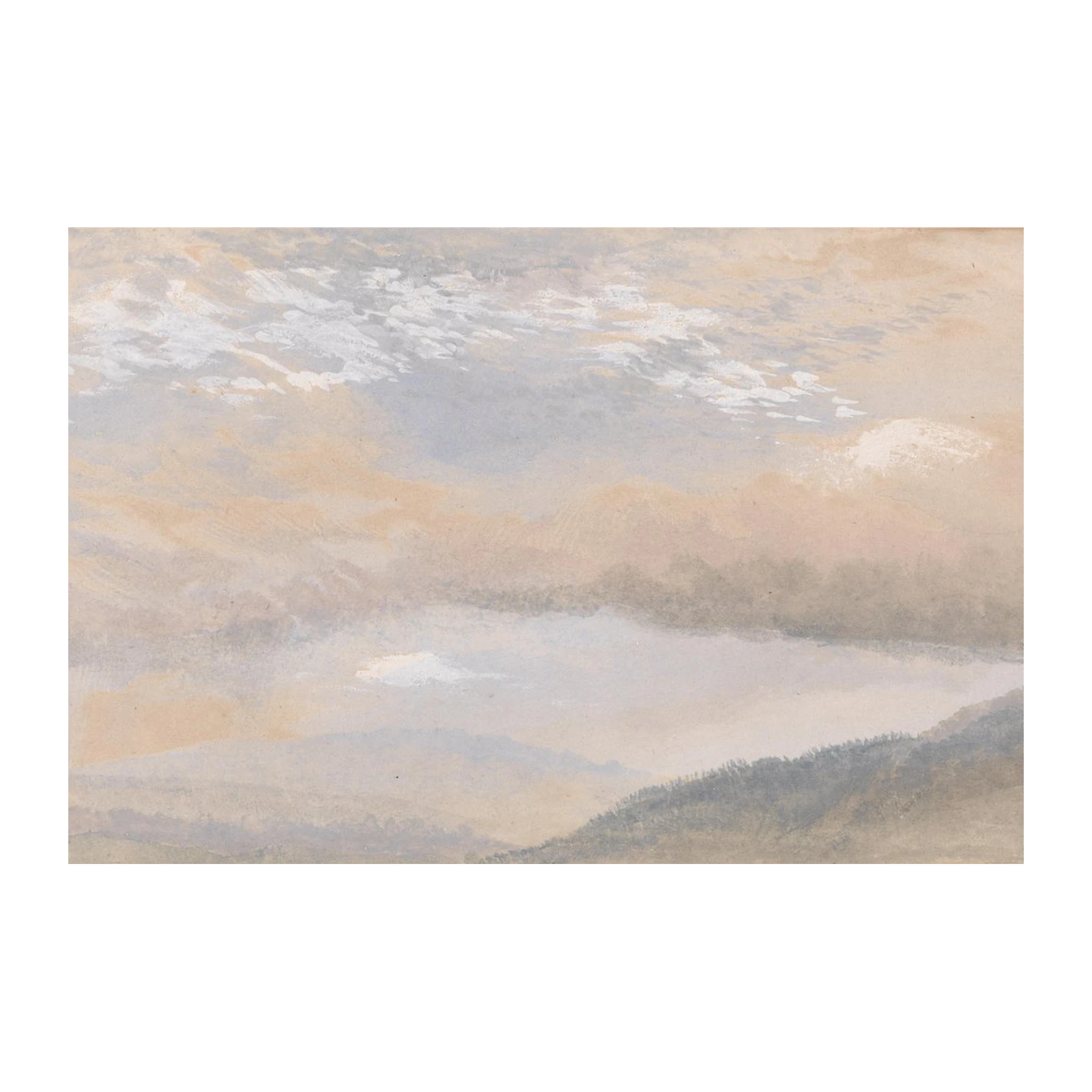 Serene Sky Landscape Vintage Art Wall Art