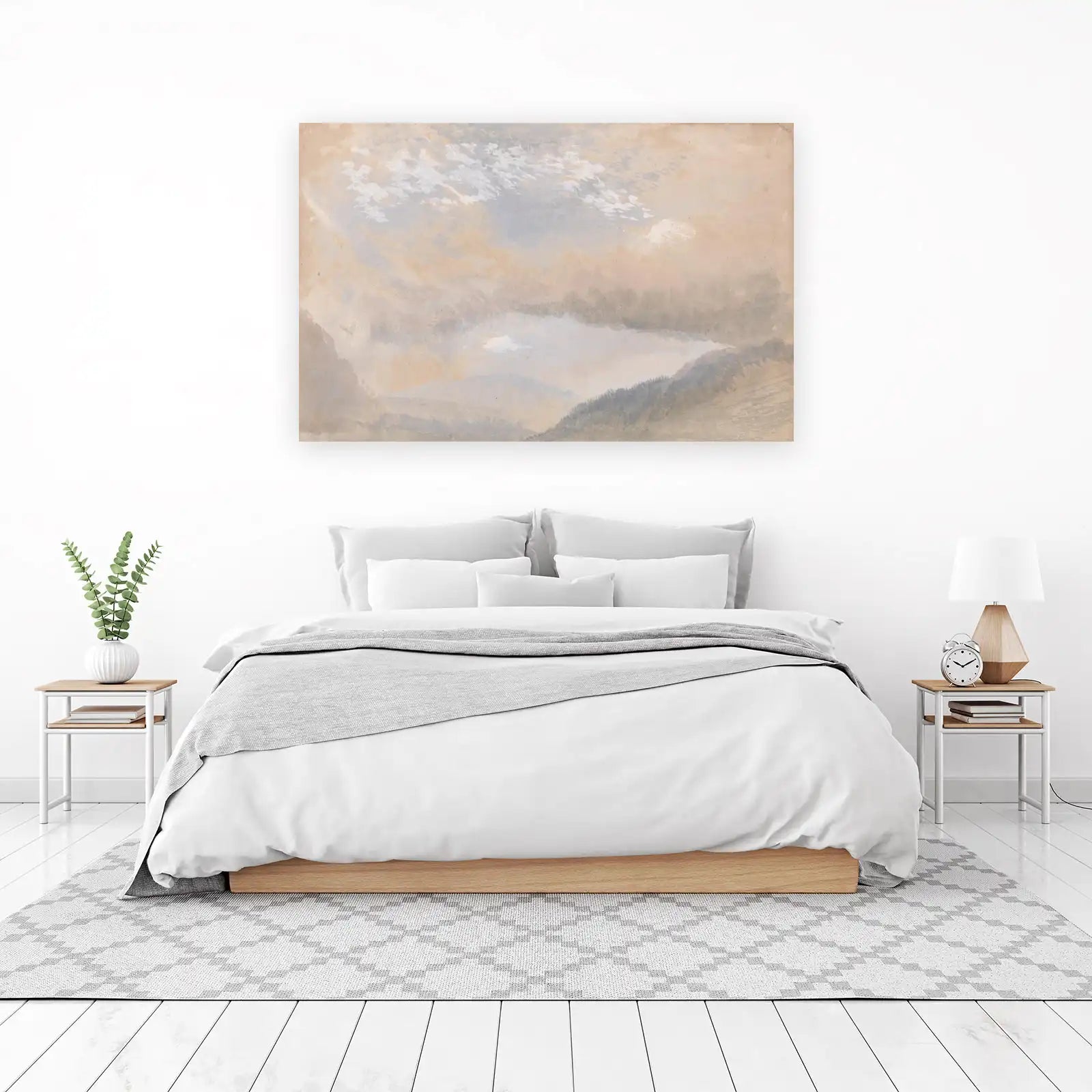 Serene Sky Landscape Vintage Art Wall Art