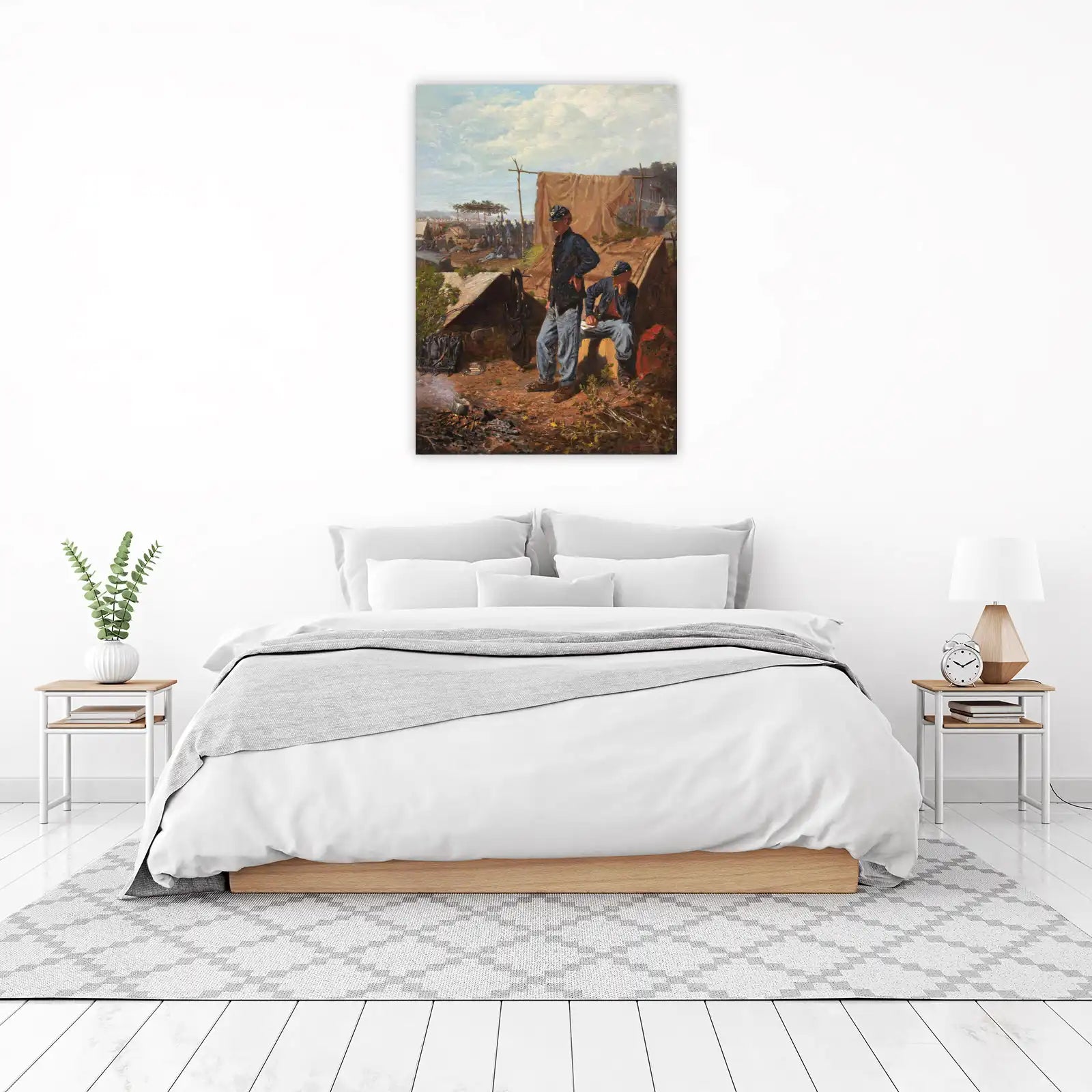 Union Soldiers Civil War Camp Scene Wall Art