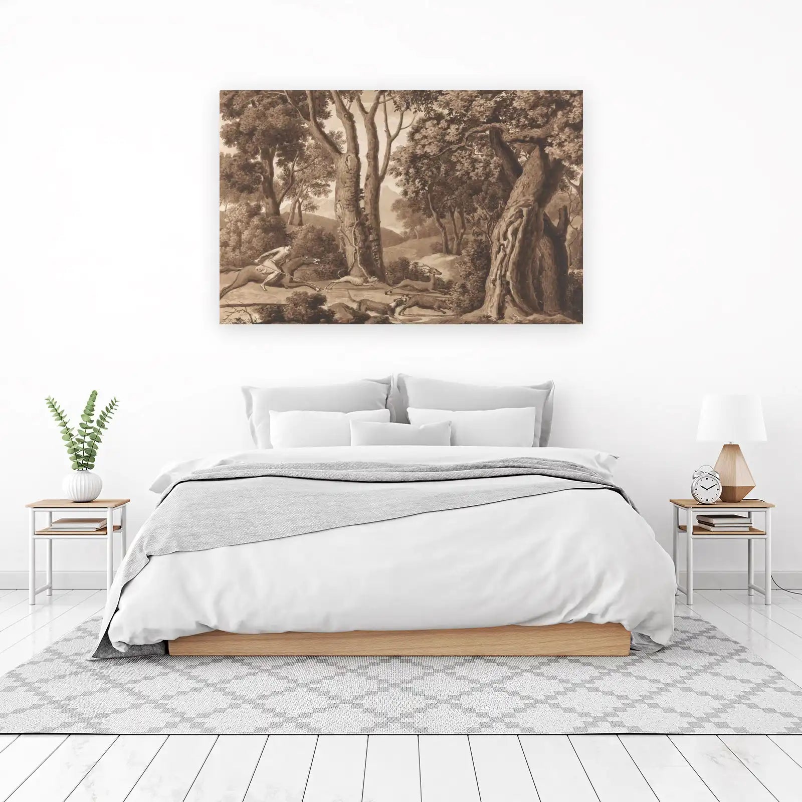 Vintage Hunting Scene Forest Wall Art