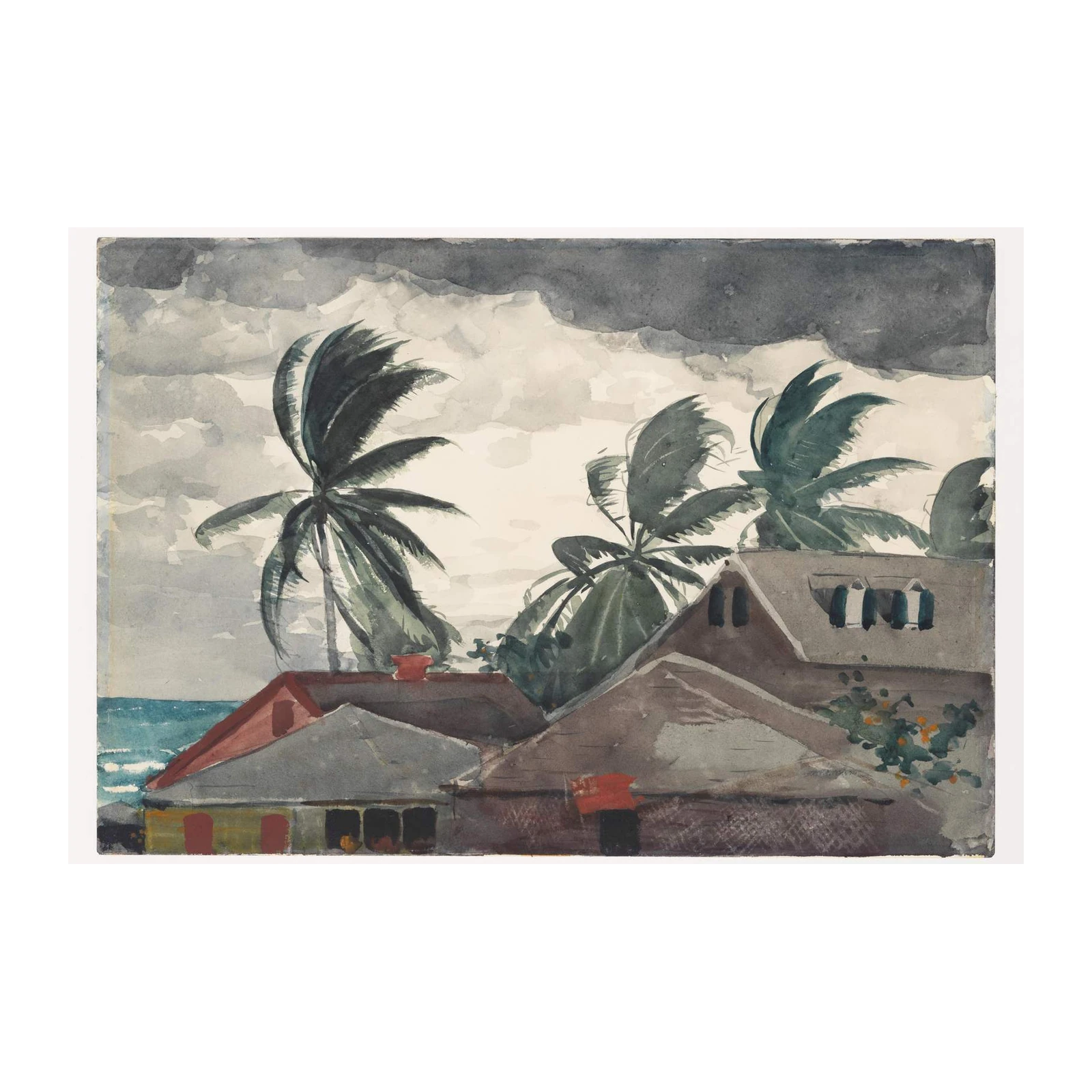 Tropical Storm Palm Trees Wall Art
