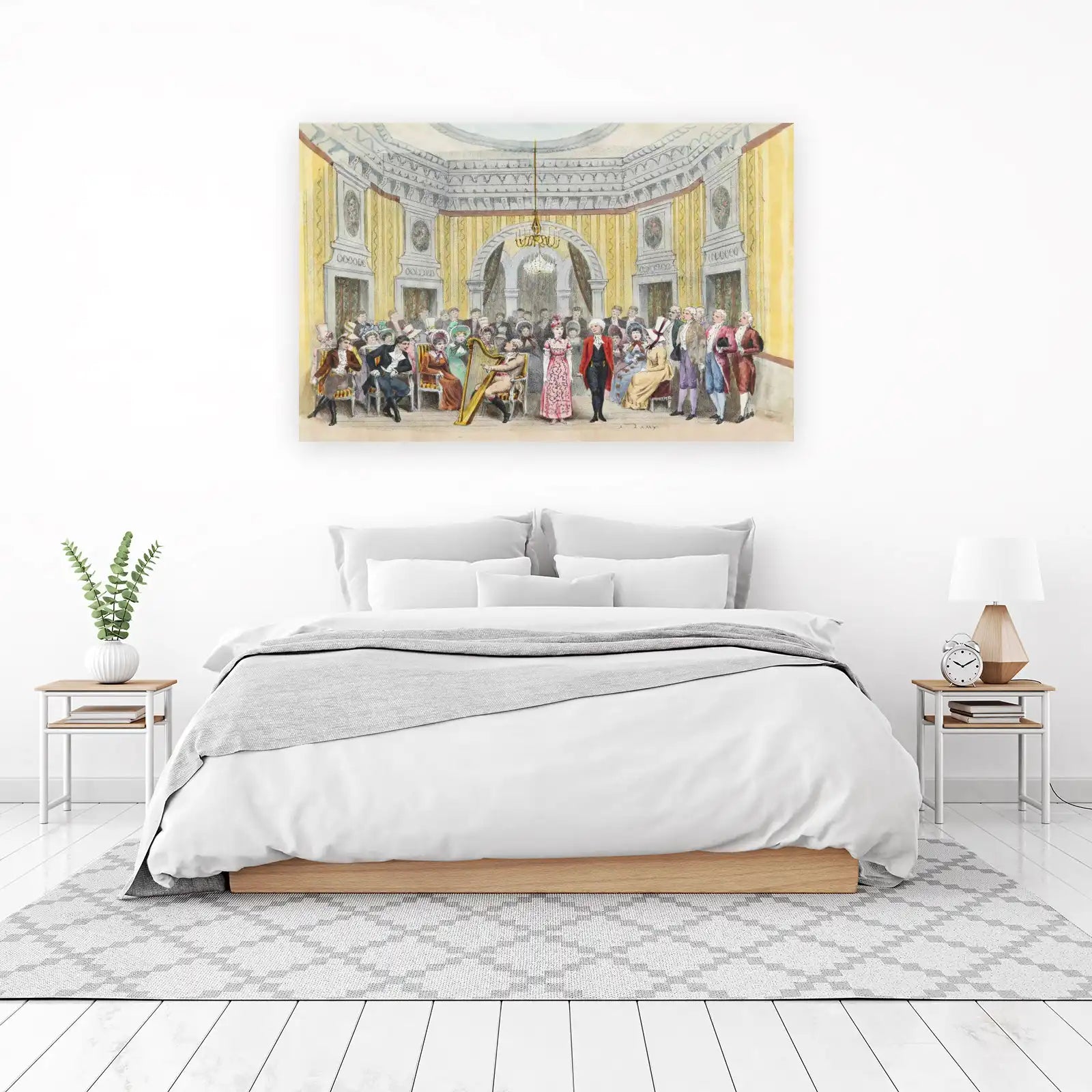Elegant Regency Salon Harpist Wall Art