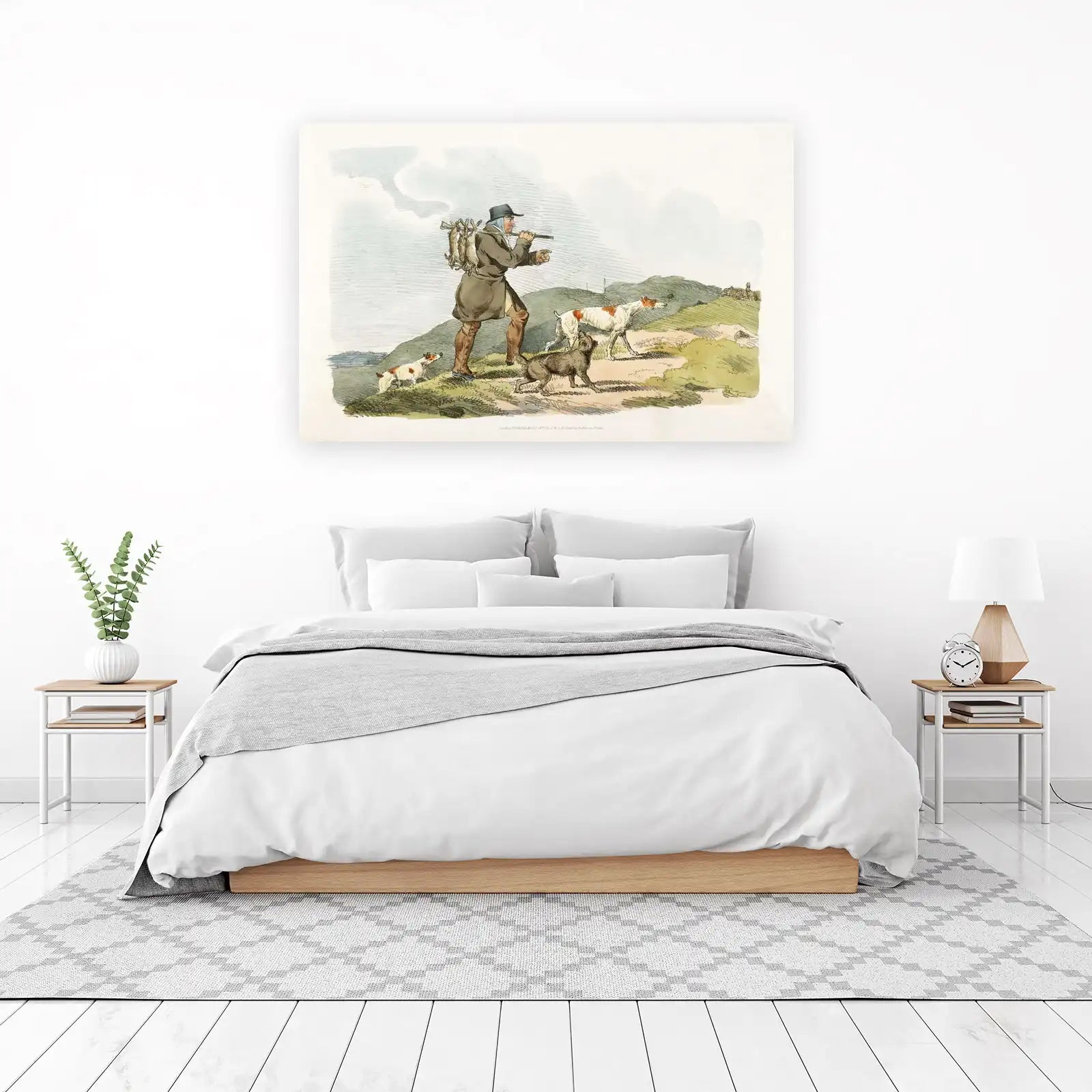 Hunter with Dogs Vintage Countryside Wall Art