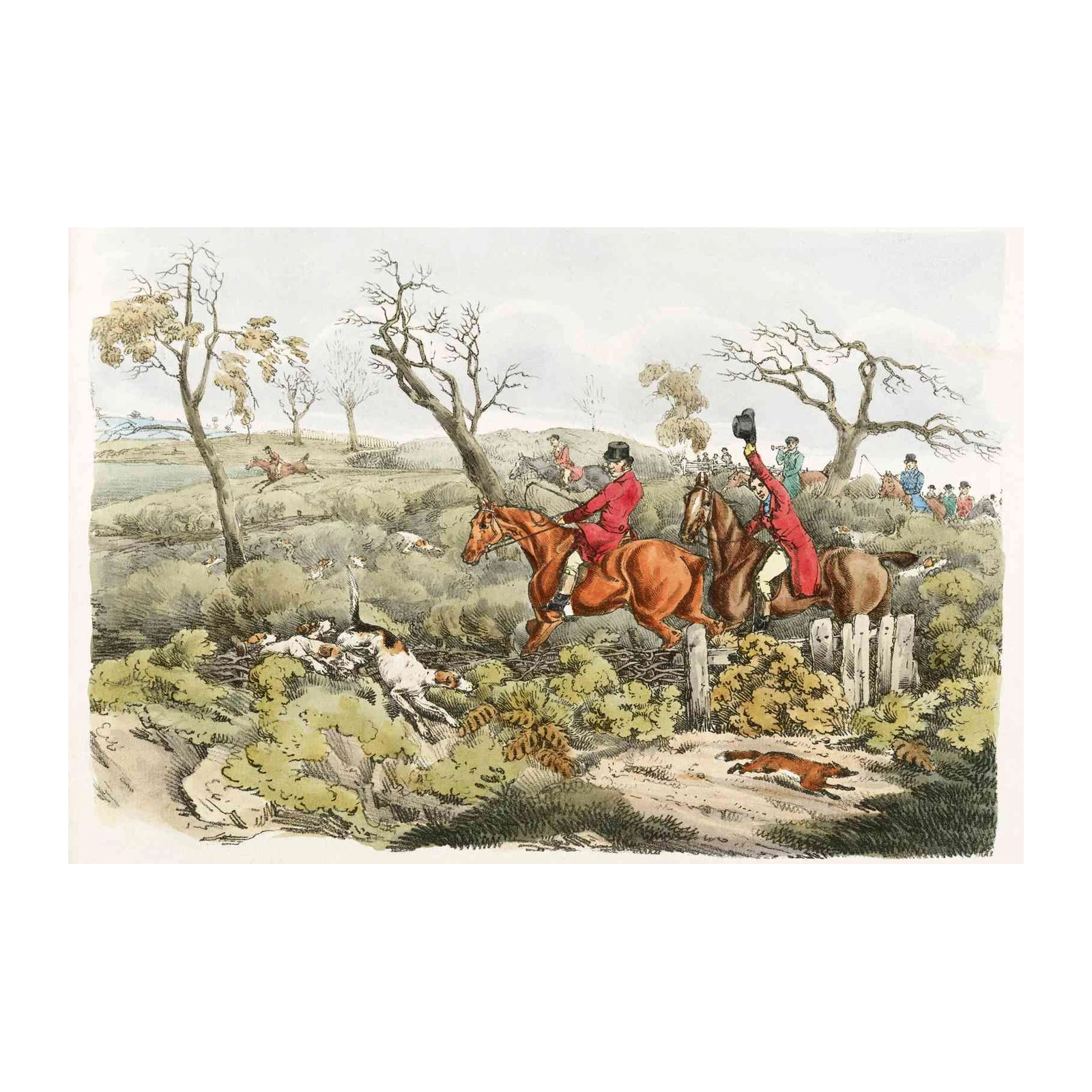 Vintage Fox Hunting Horse Art Wall Art