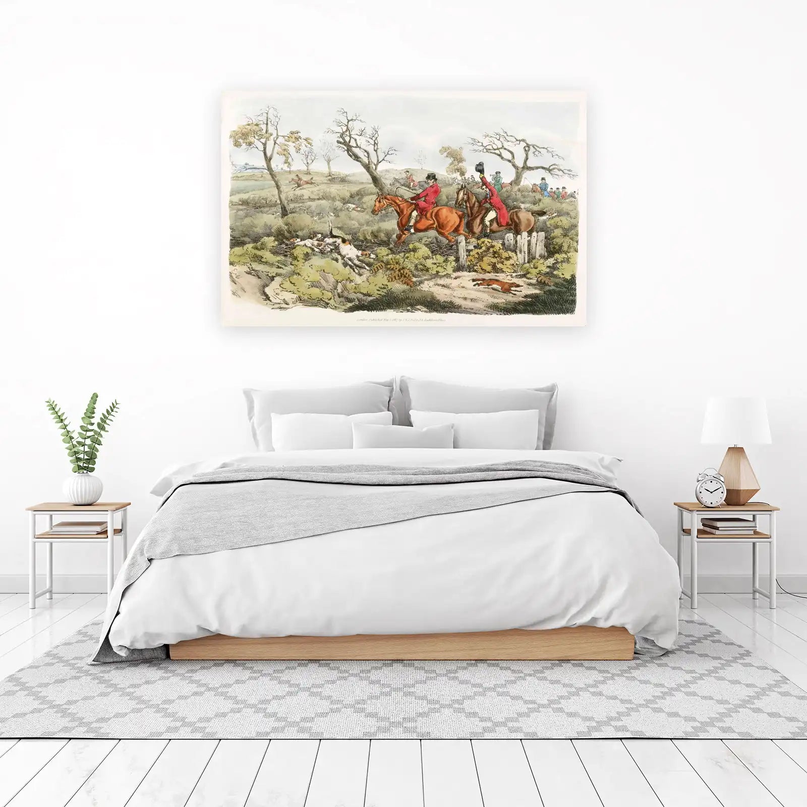 Vintage Fox Hunting Horse Art Wall Art