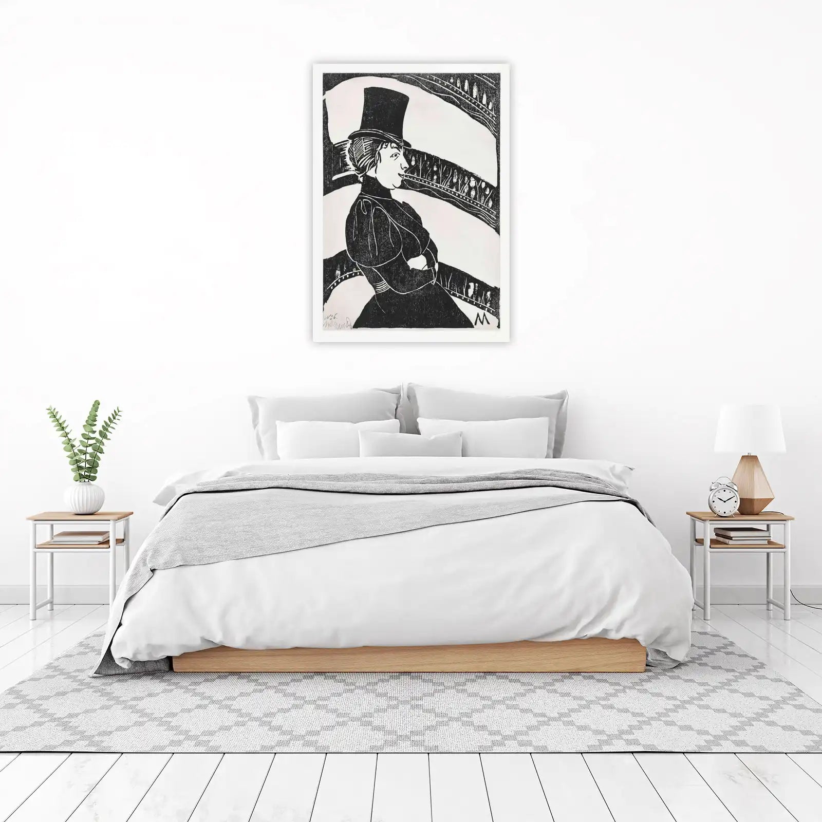 Elegant Woman with Top Hat Wall Art | Art Nouveau