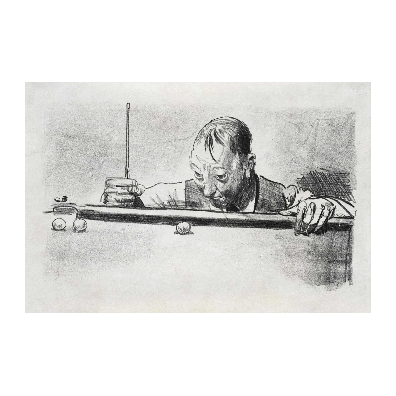 Billiard Player Focused Study Wall Art