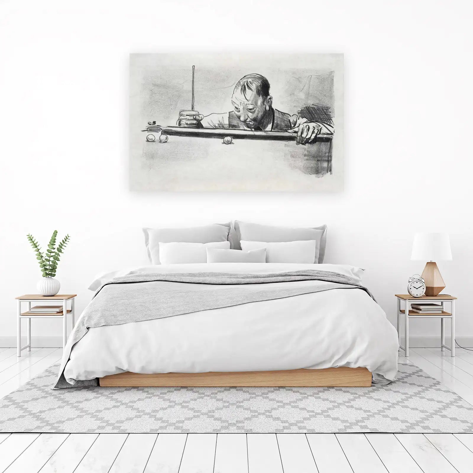 Billiard Player Focused Study Wall Art