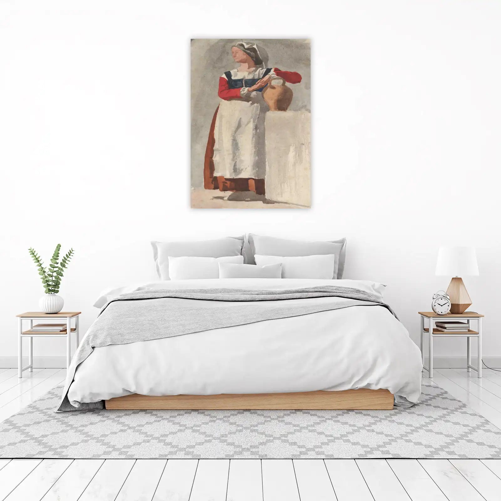 Elegant Woman with Jug Vintage Art Wall Art