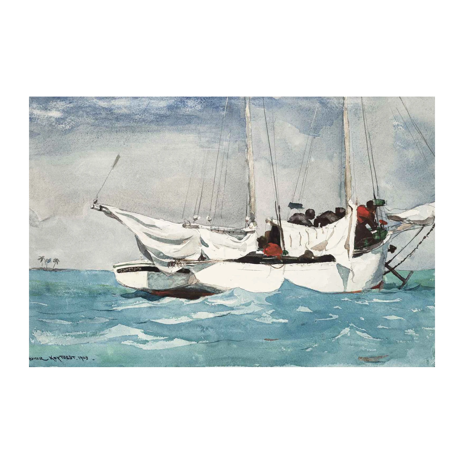 Seafaring Vessel with Crew Wall Art